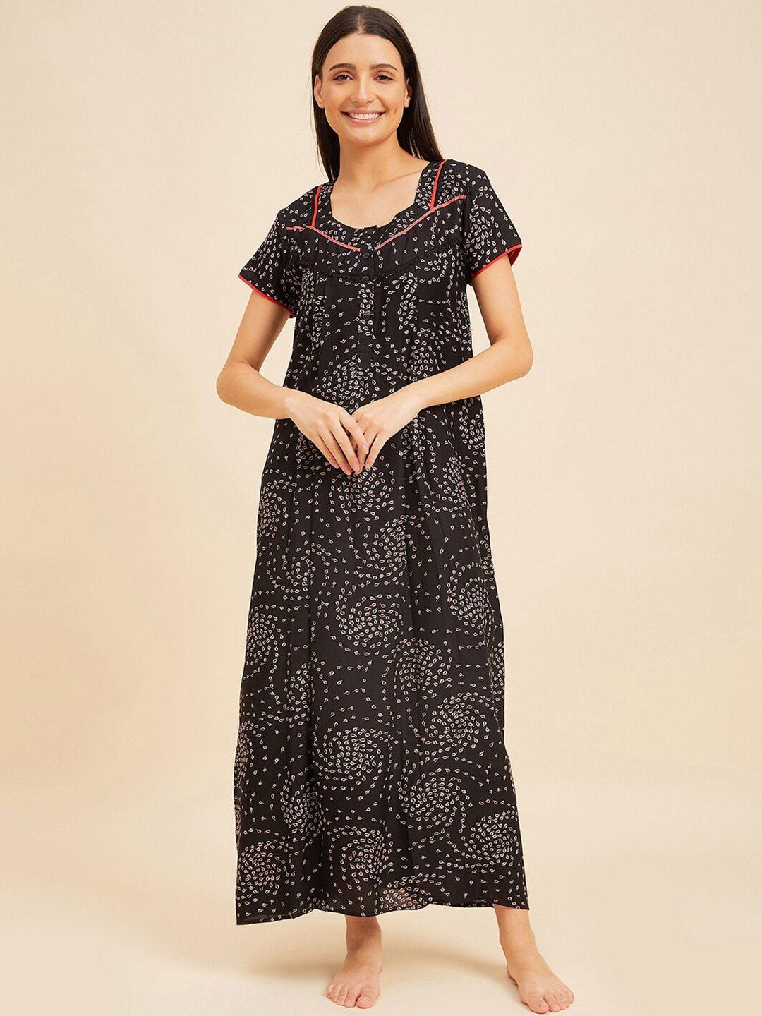 sweet dreams printed cotton maxi nightdress