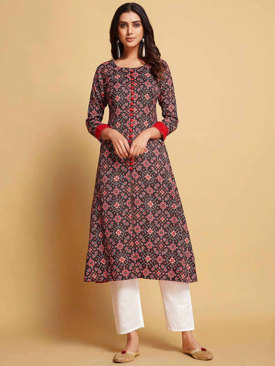 sangria printed a-line kurta & trouser