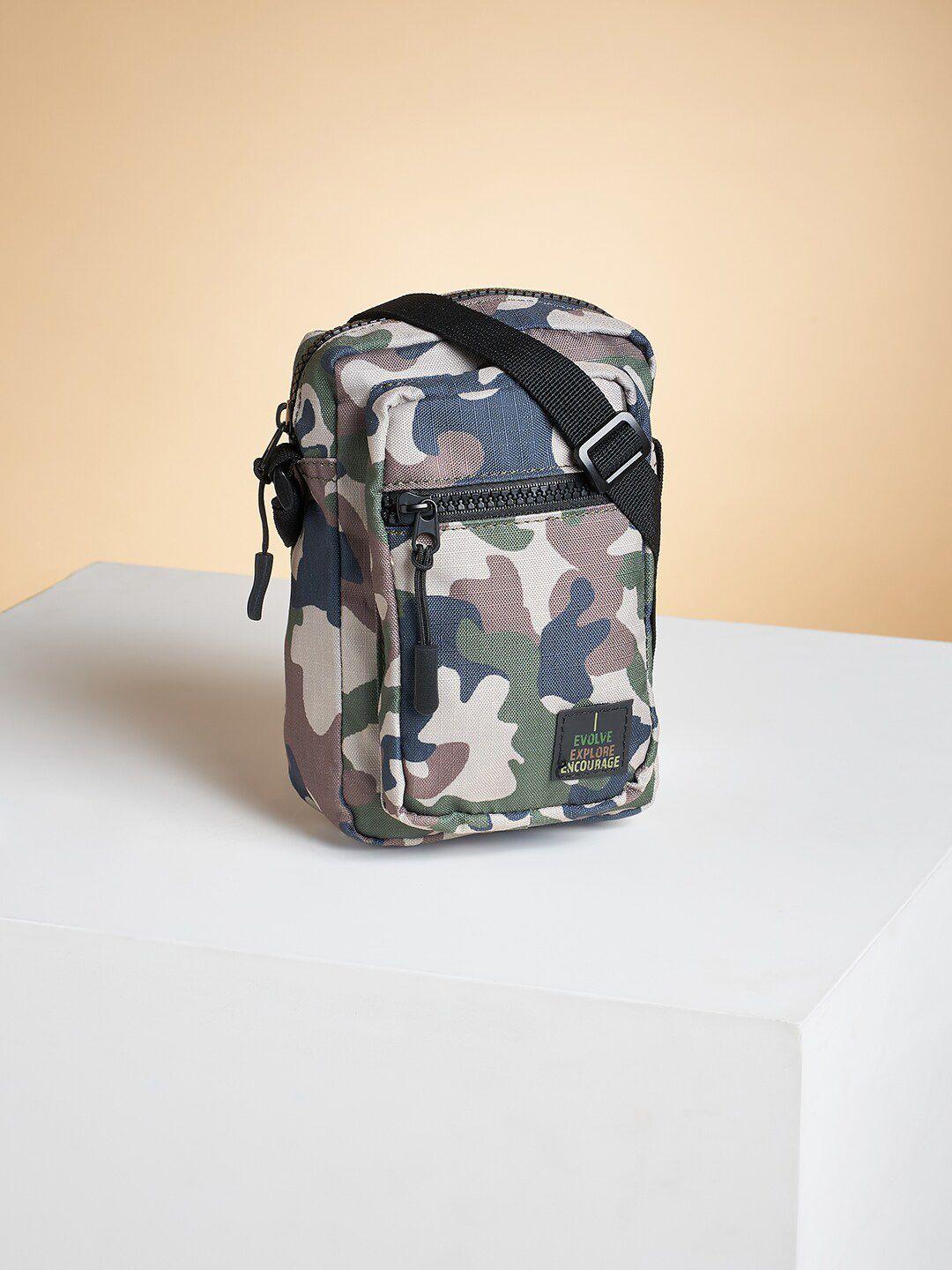 ajile by pantaloons camouflage printed cotton messenger bag