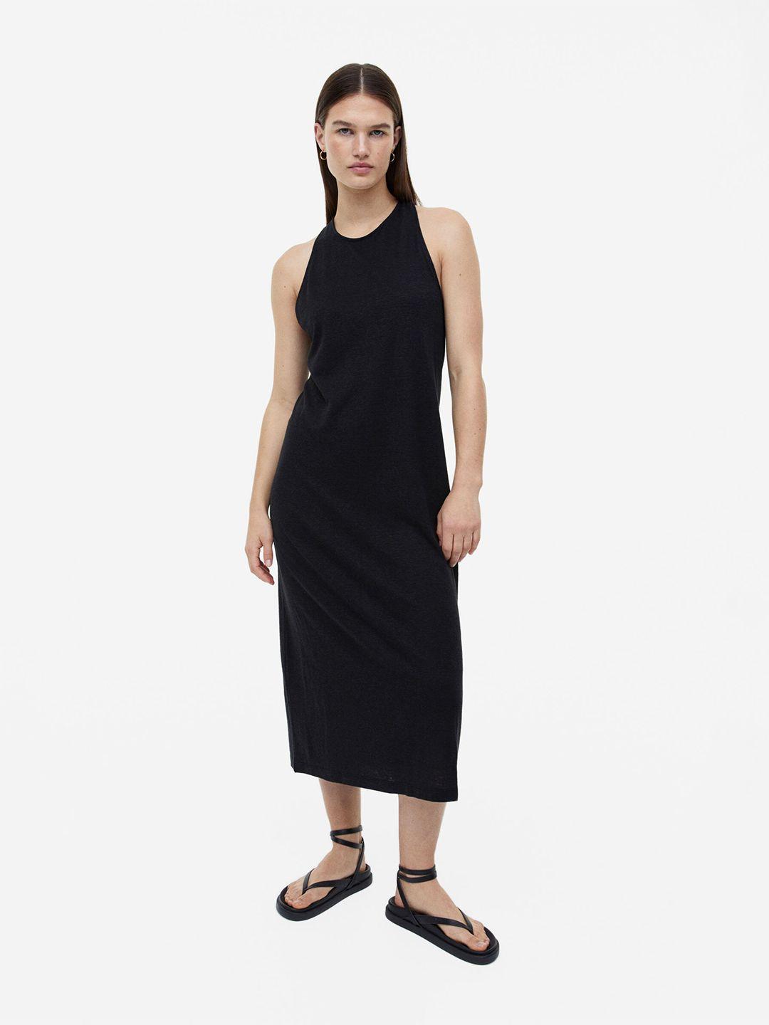 h&m linen-blend dress