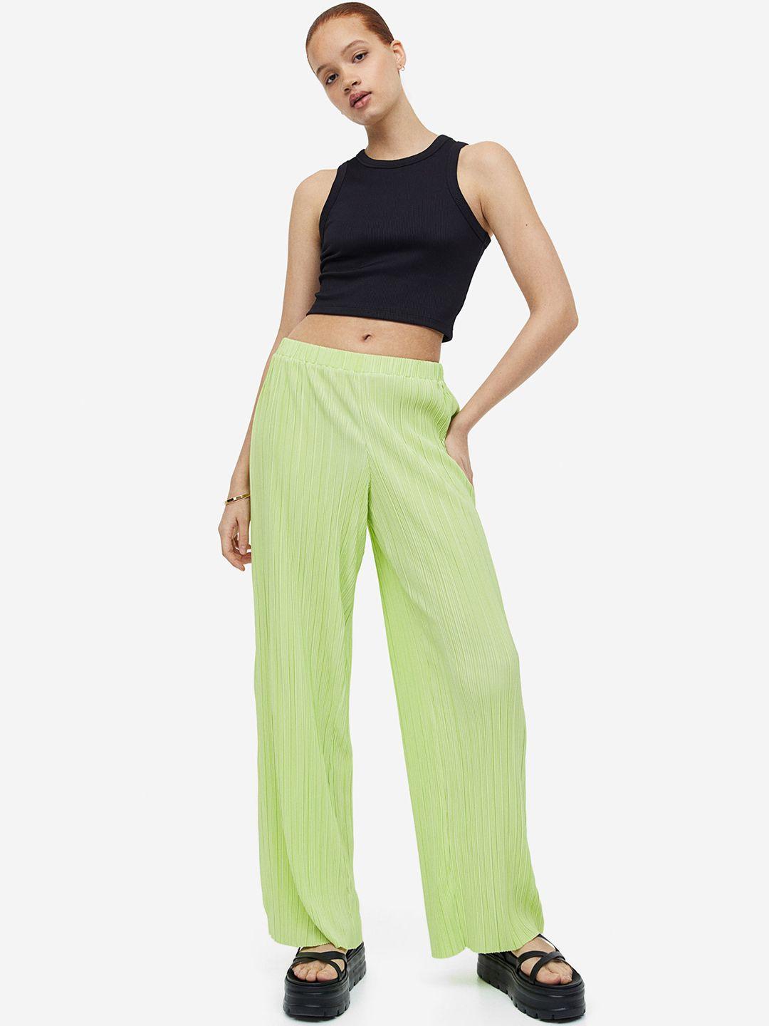 h&m pleated jersey trousers