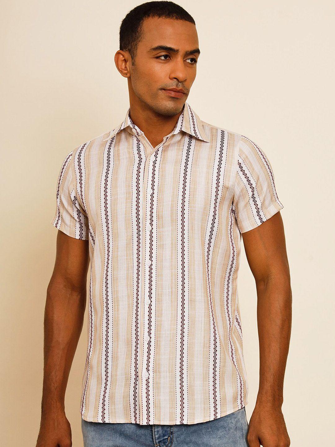 baesd men multicoloured standard opaque striped casual shirt