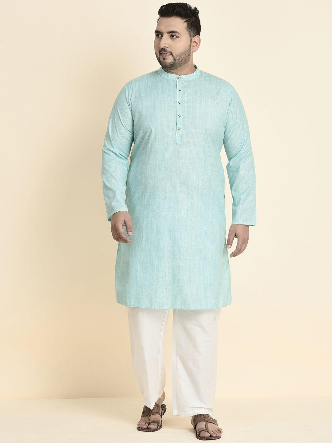 sztori plus size band collar kurta with pyjamas