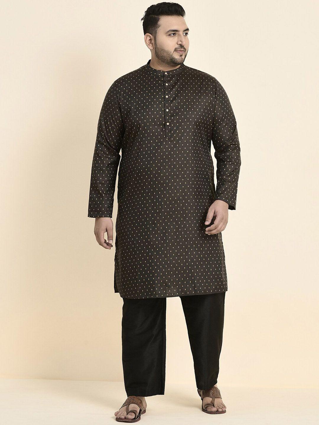 sztori plus size mandarin collar kurta with pyjamas