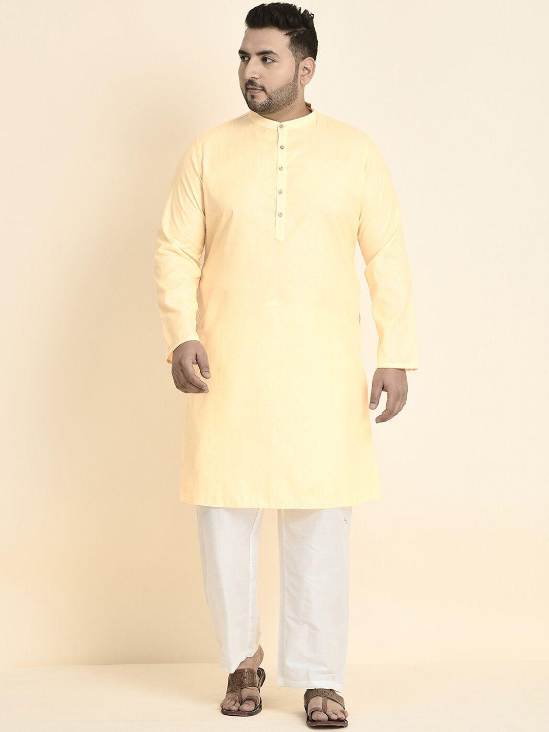 sztori men yellow regular kurta with pyjamas