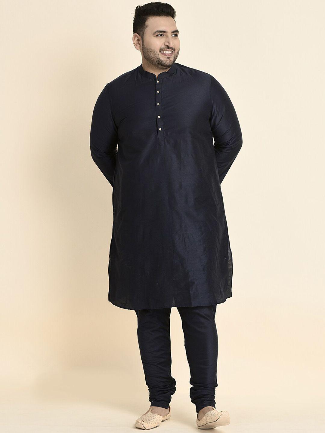 sztori men navy blue regular kurta with churidar