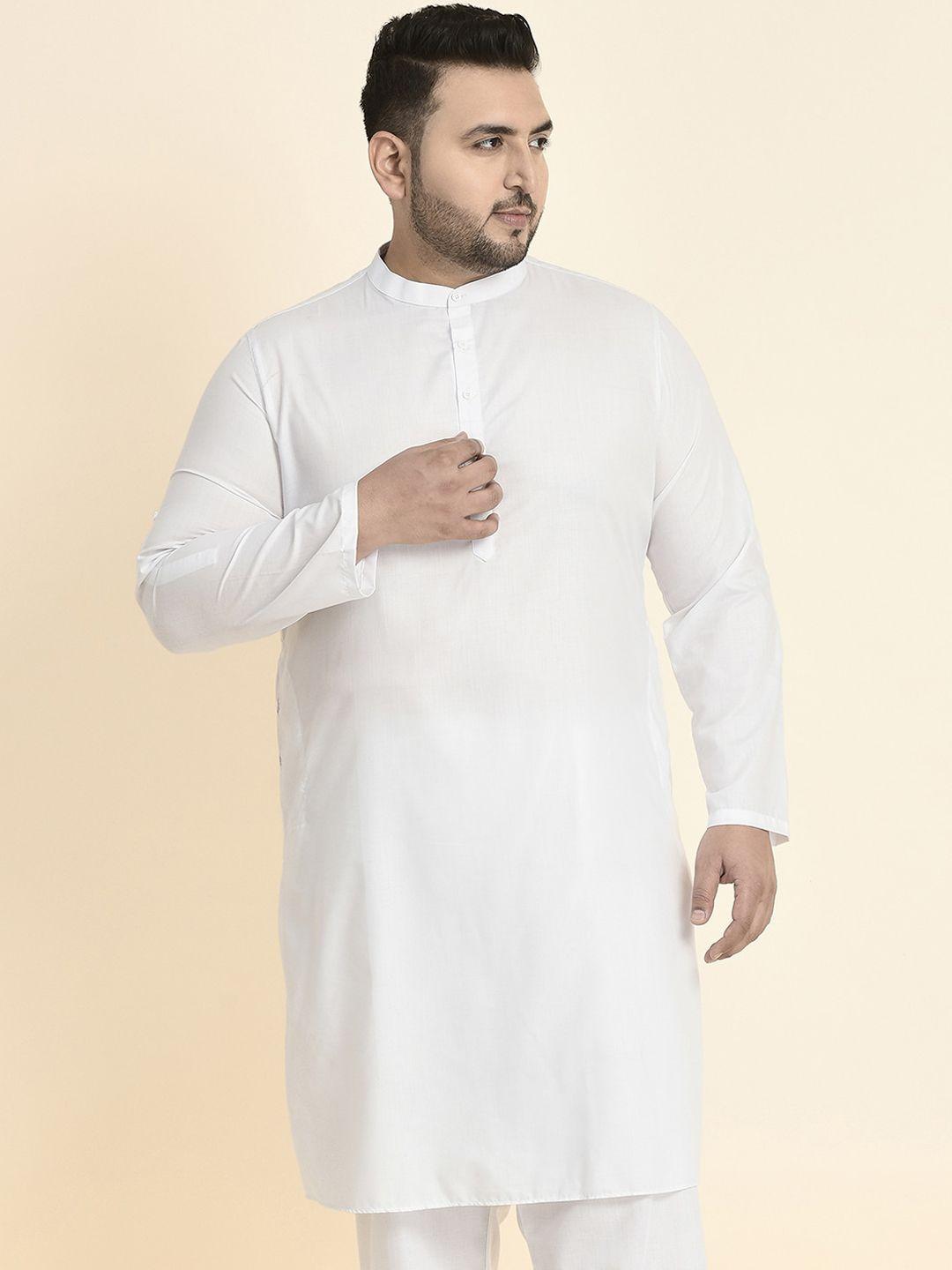 sztori men white thread work kurta