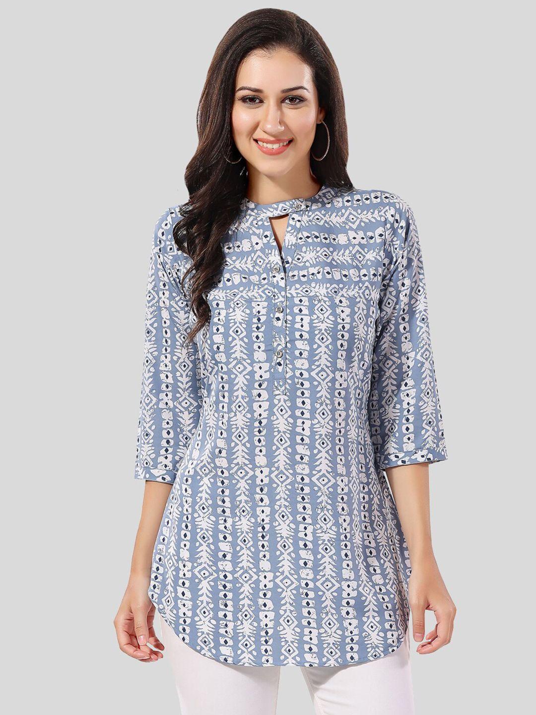 saree swarg blue quirky printed kurti