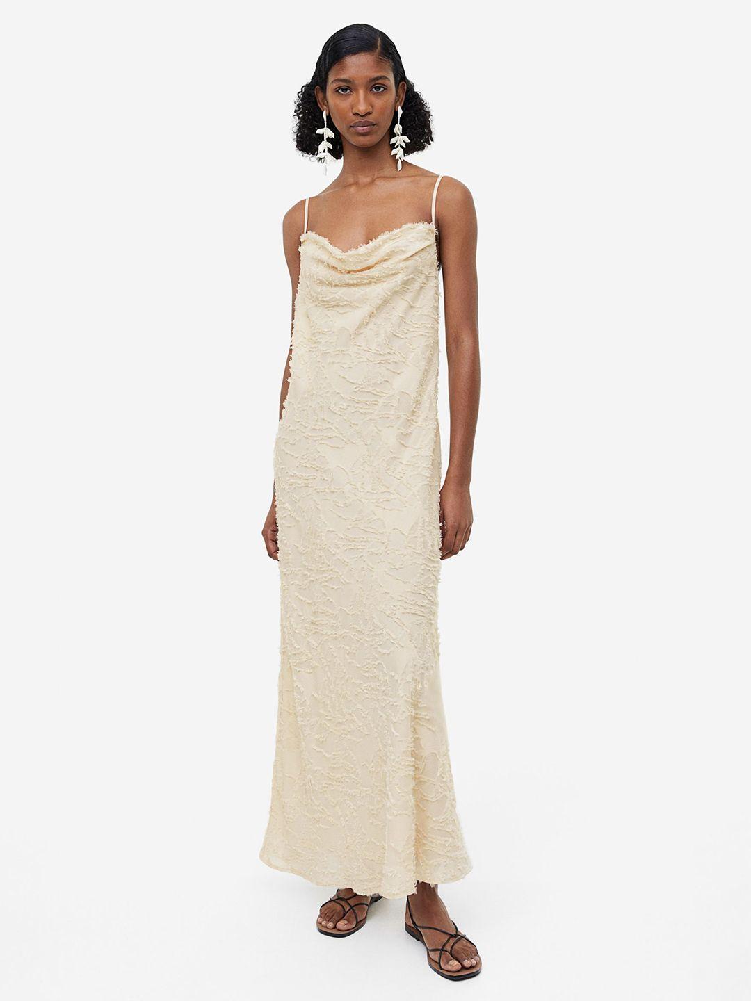 h&m textured-weave slip dress