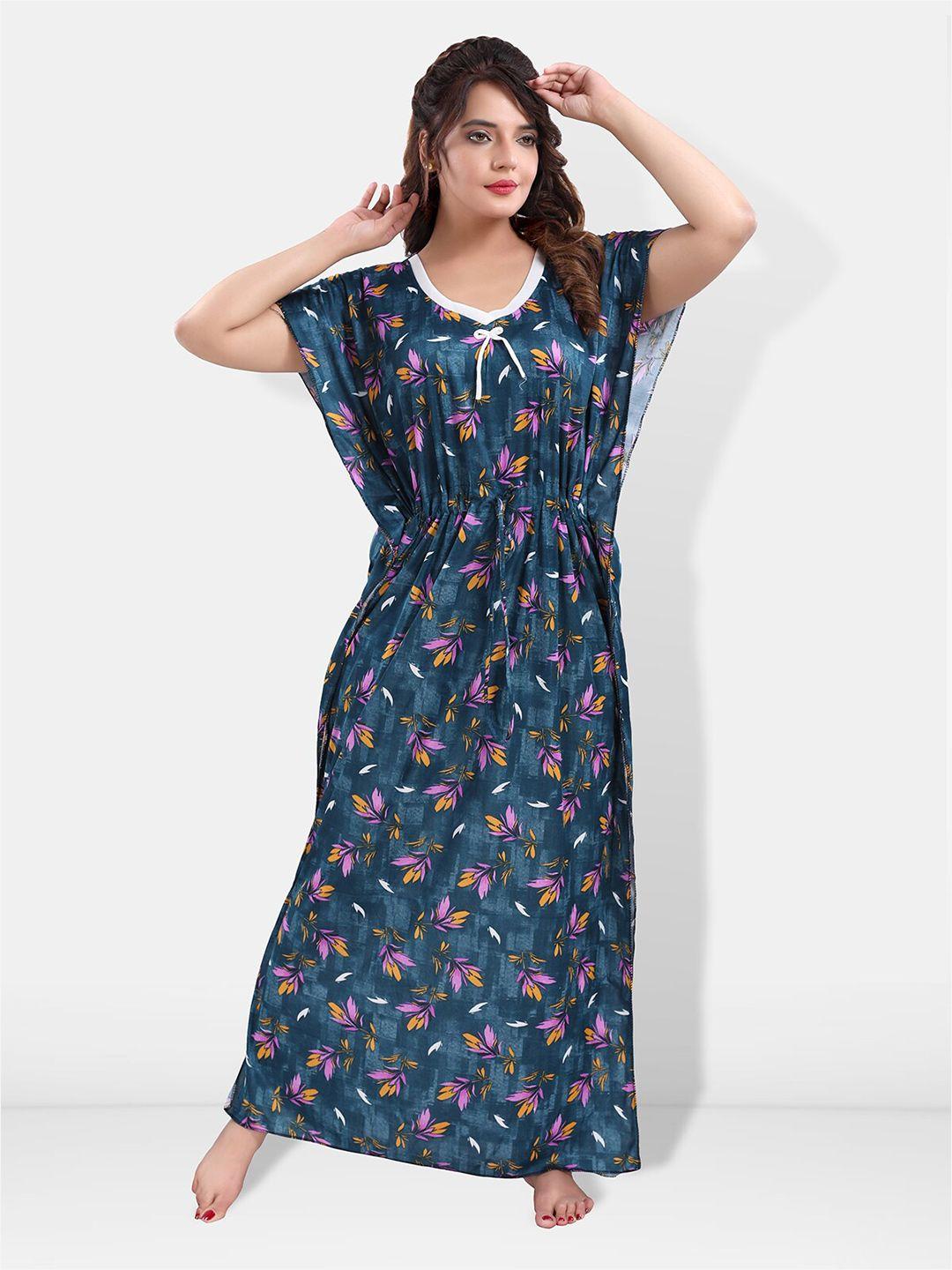 be you green printed maxi nightdress