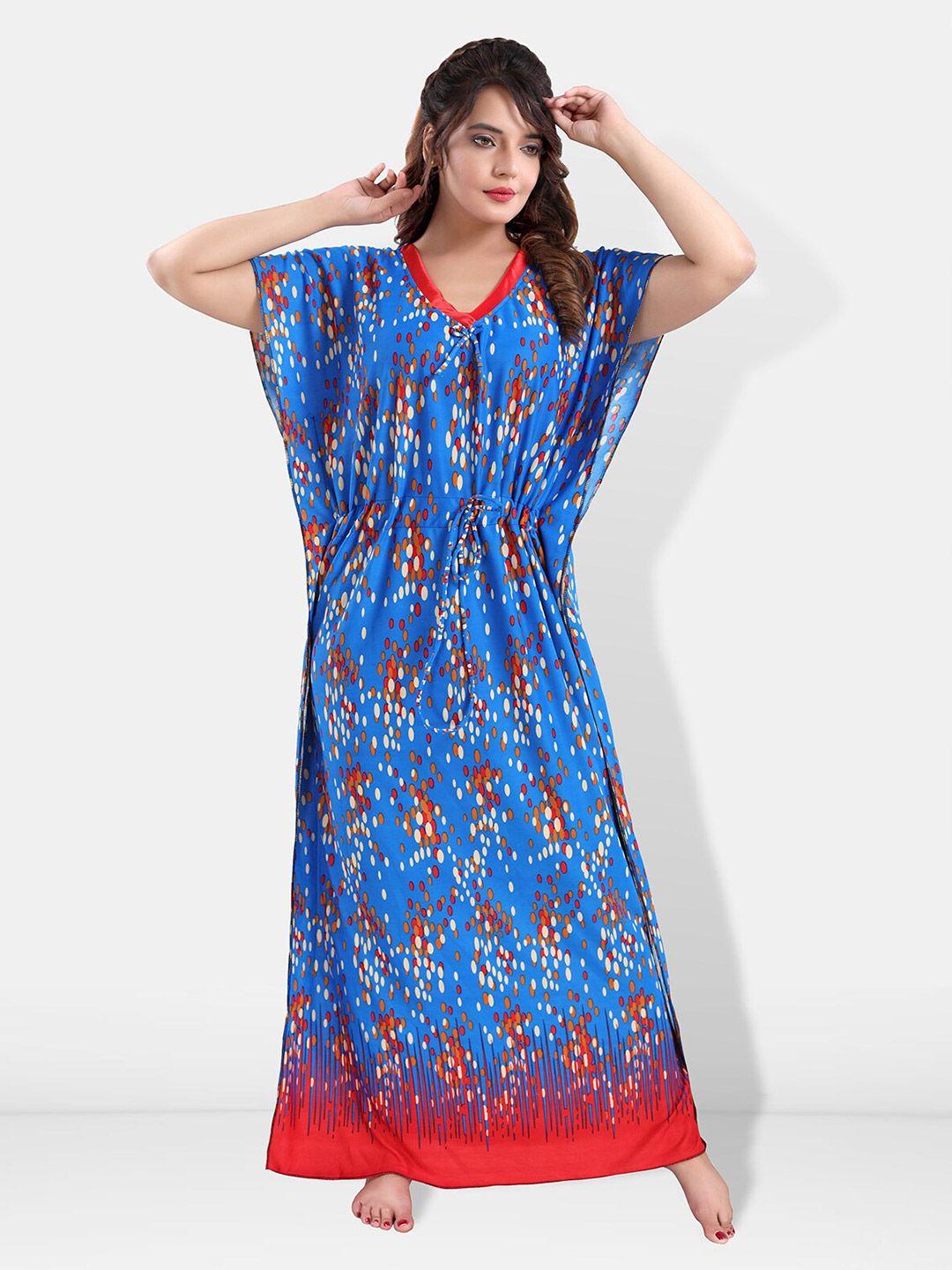 be you blue printed maxi nightdress