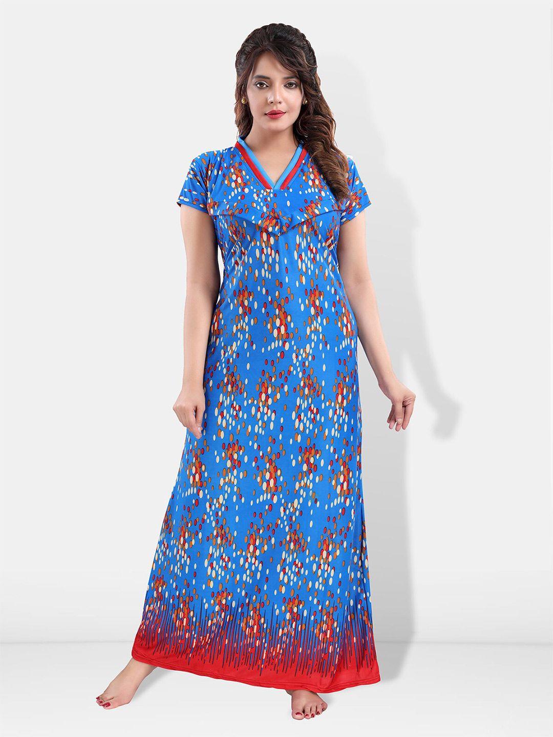 be you blue printed maxi nightdress