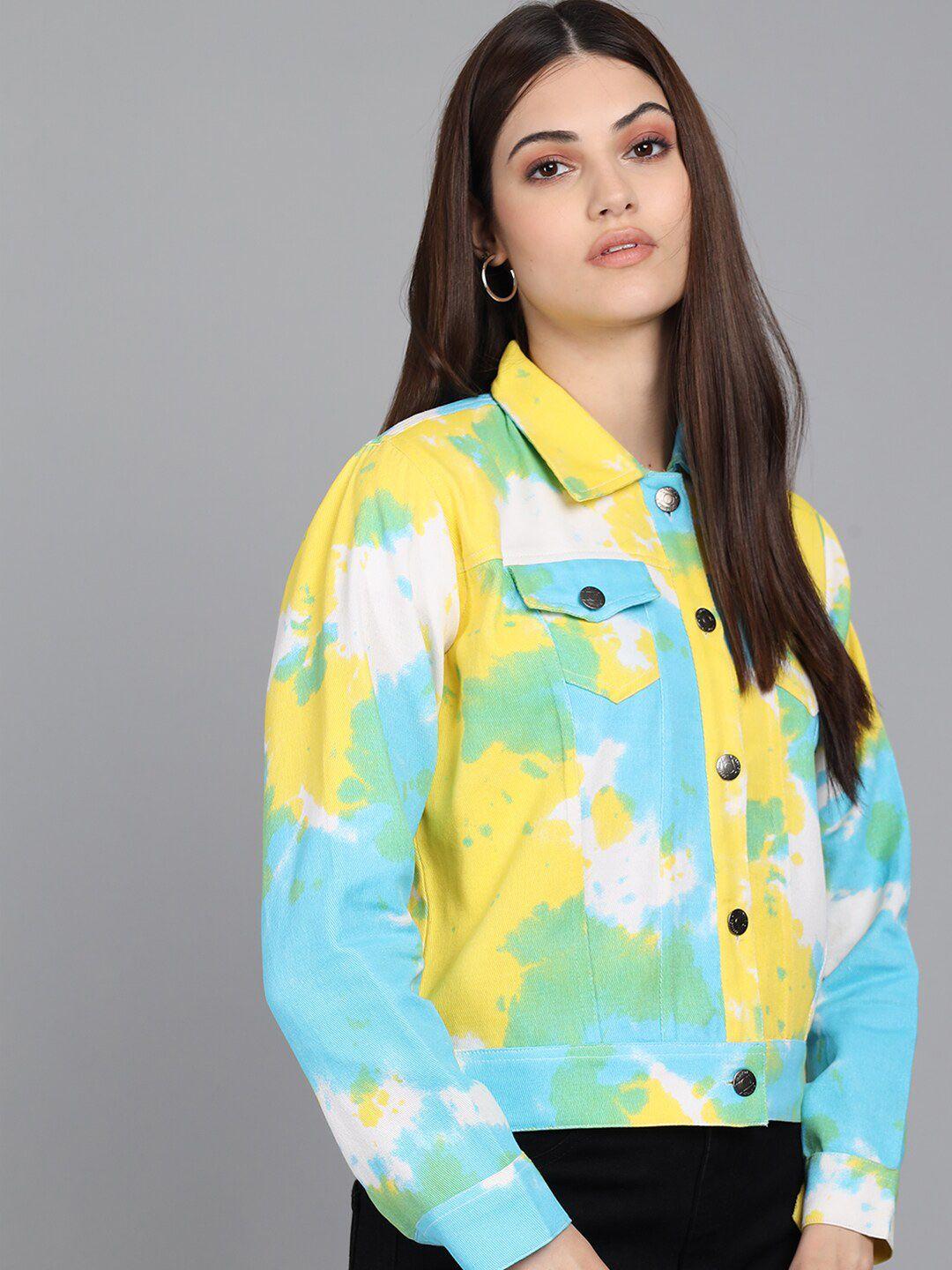 baesd tie & dye cotton denim jacket