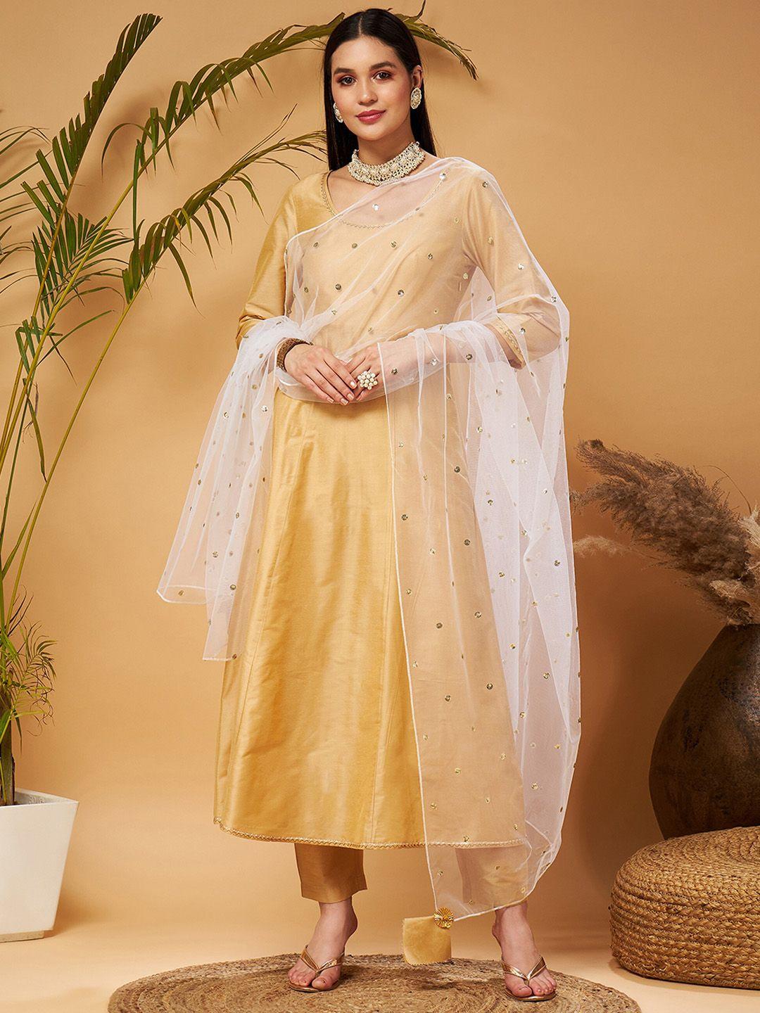 shae by sassafras anarkali kurta with trousers & dupatta