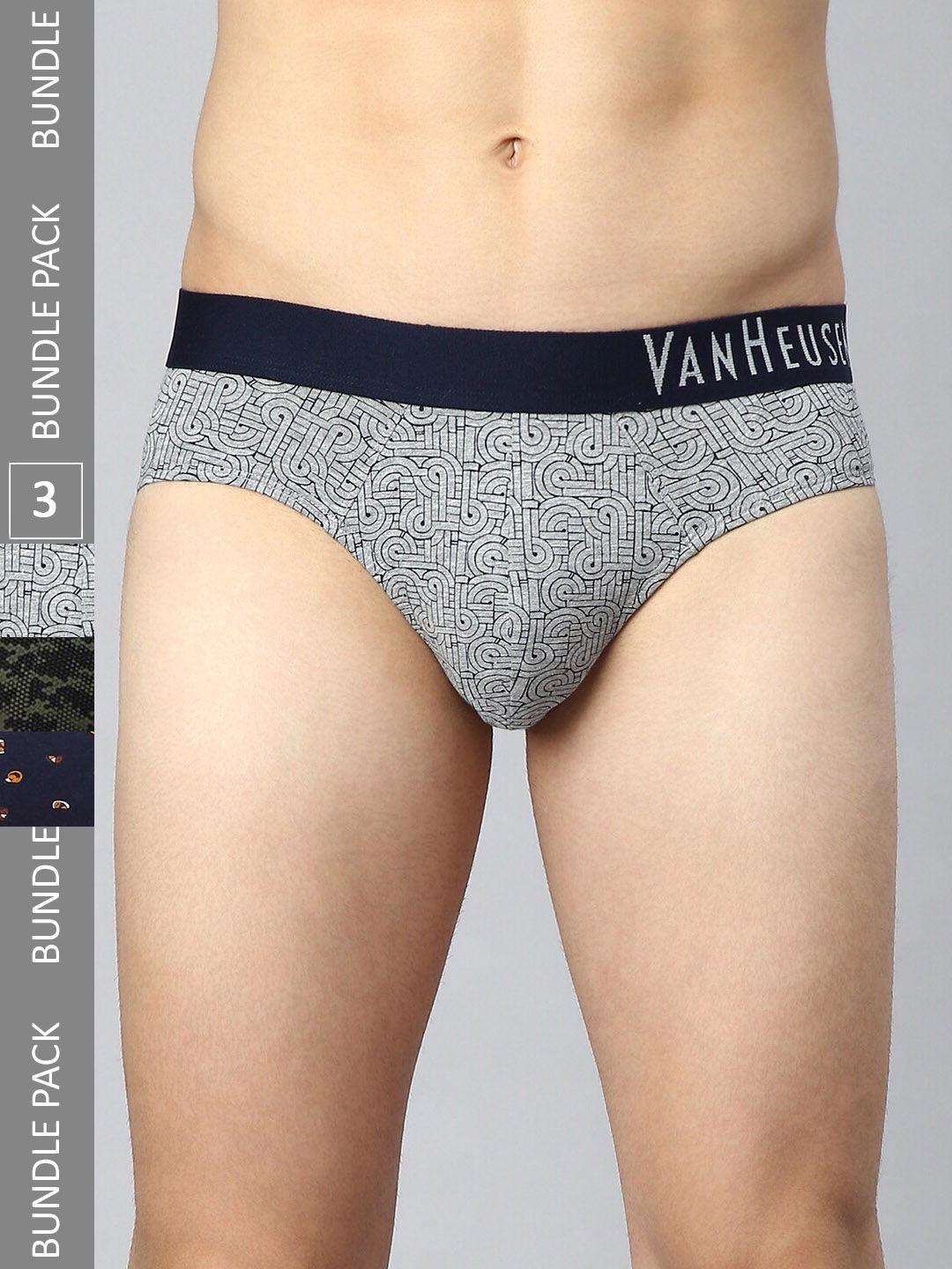 van heusen men pack of 3 printed basic briefs ihqbr3cc210007