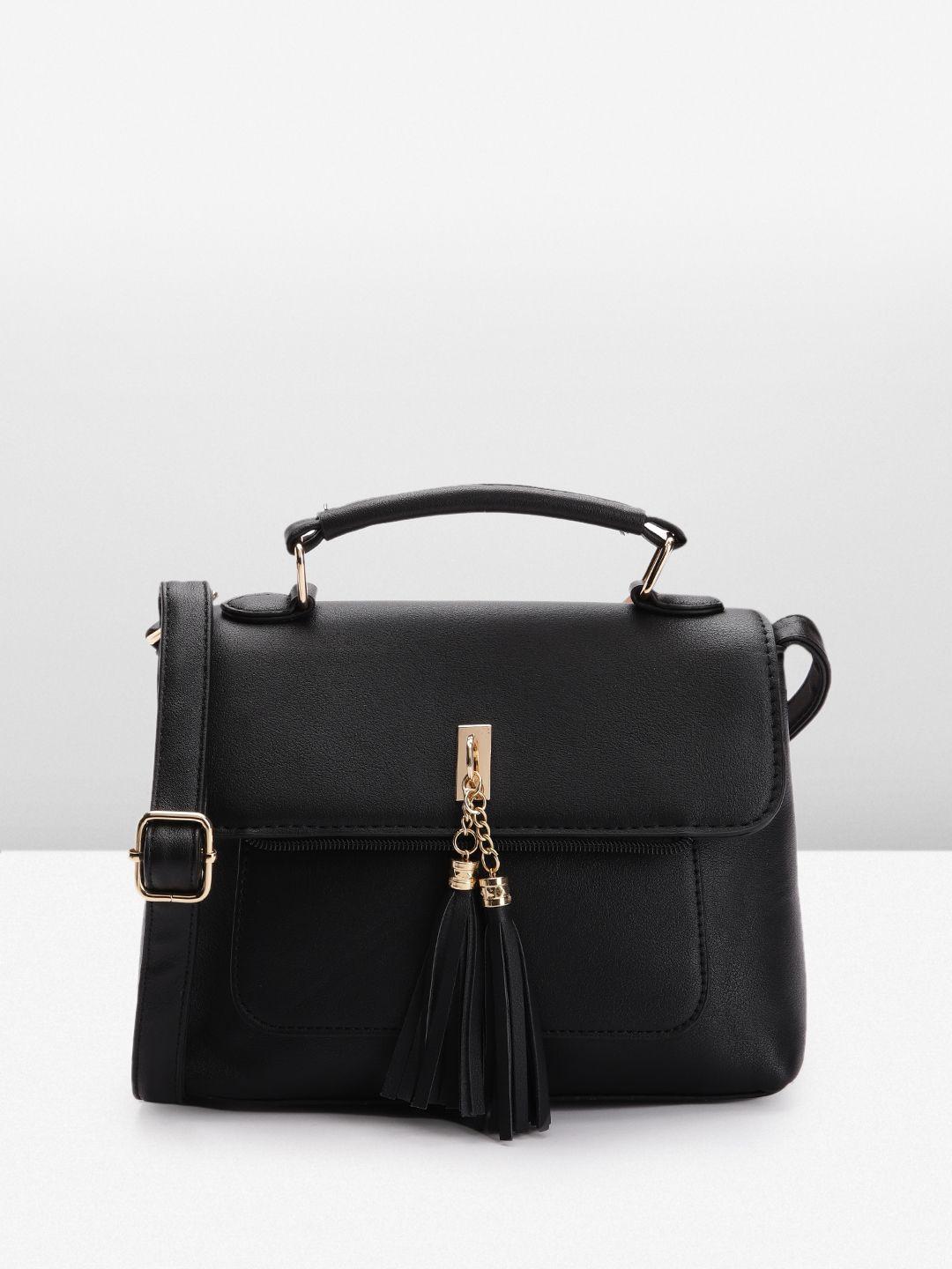 boohoo structured satchel bag with tassel detail