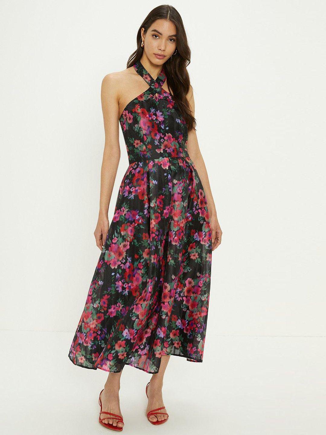 oasis floral print organza maxi dress