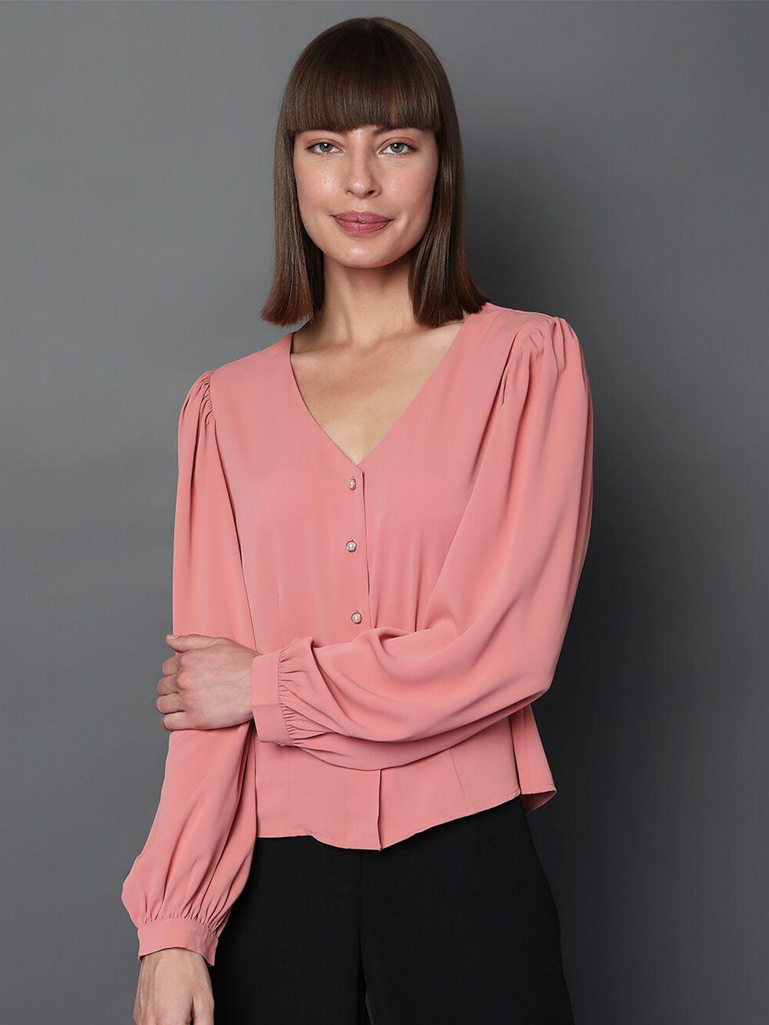 vero moda cuffed sleeves shirt style top