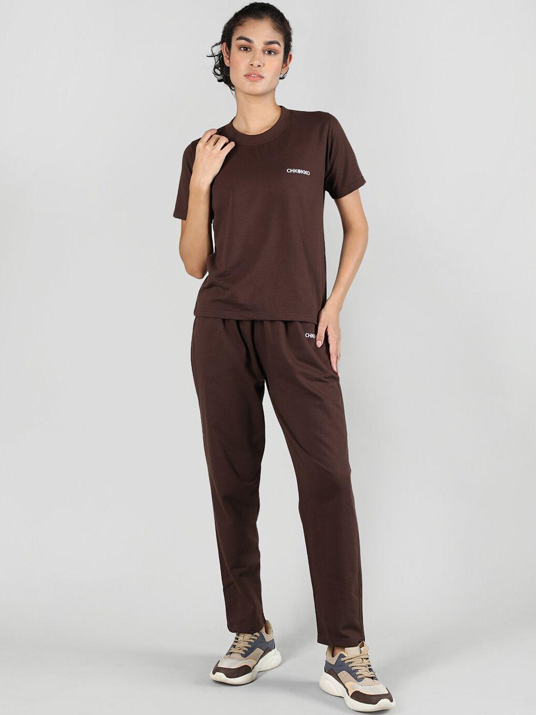 chkokko round neck mid-rise tracksuit