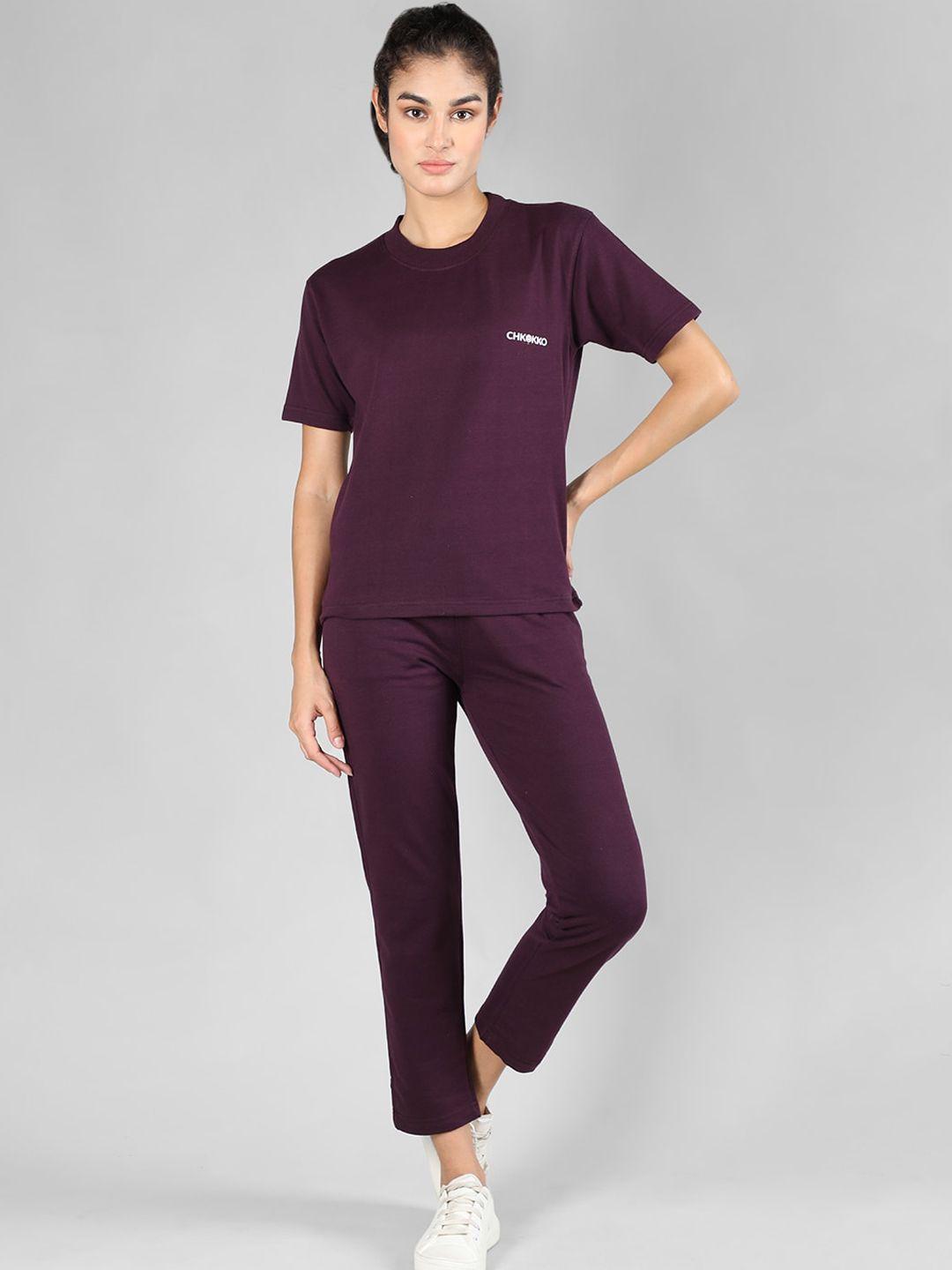 chkokko round neck mid-rise tracksuit