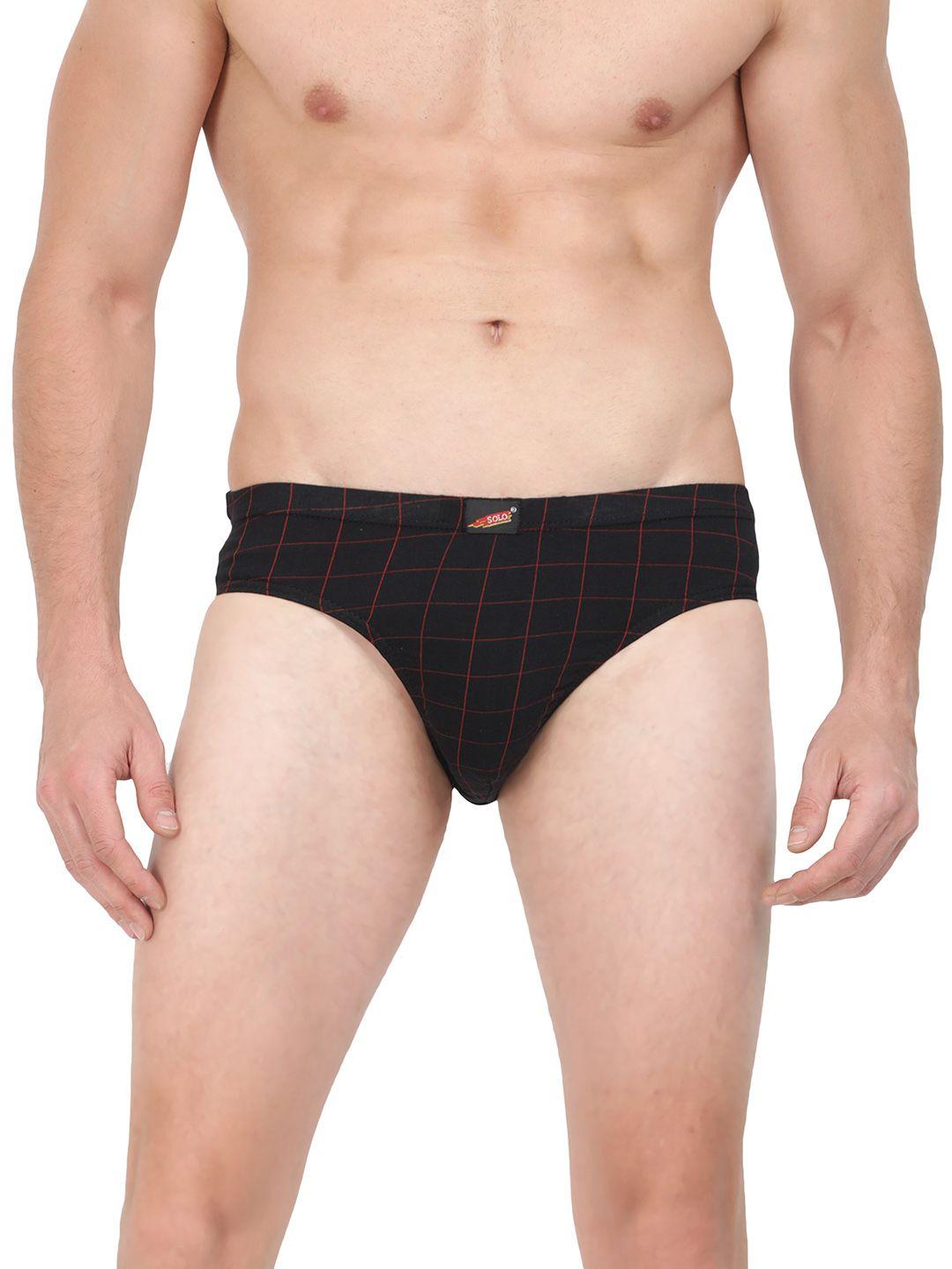 solo men cotton checked basic brief cie-bk-75