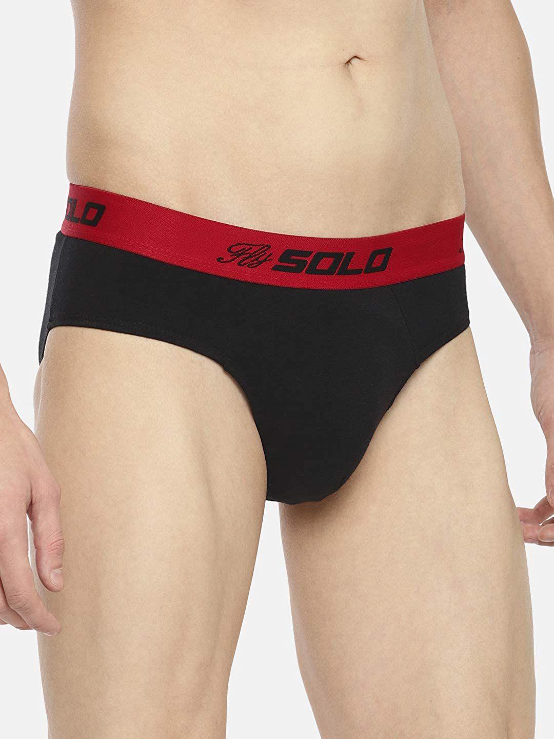 solo men pure cotton ultra soft basic briefs vigour-bk-75