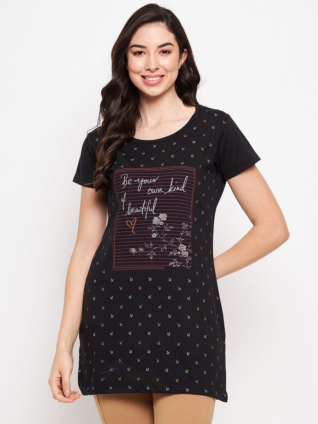 vero amore graphic printed longline cotton t-shirt