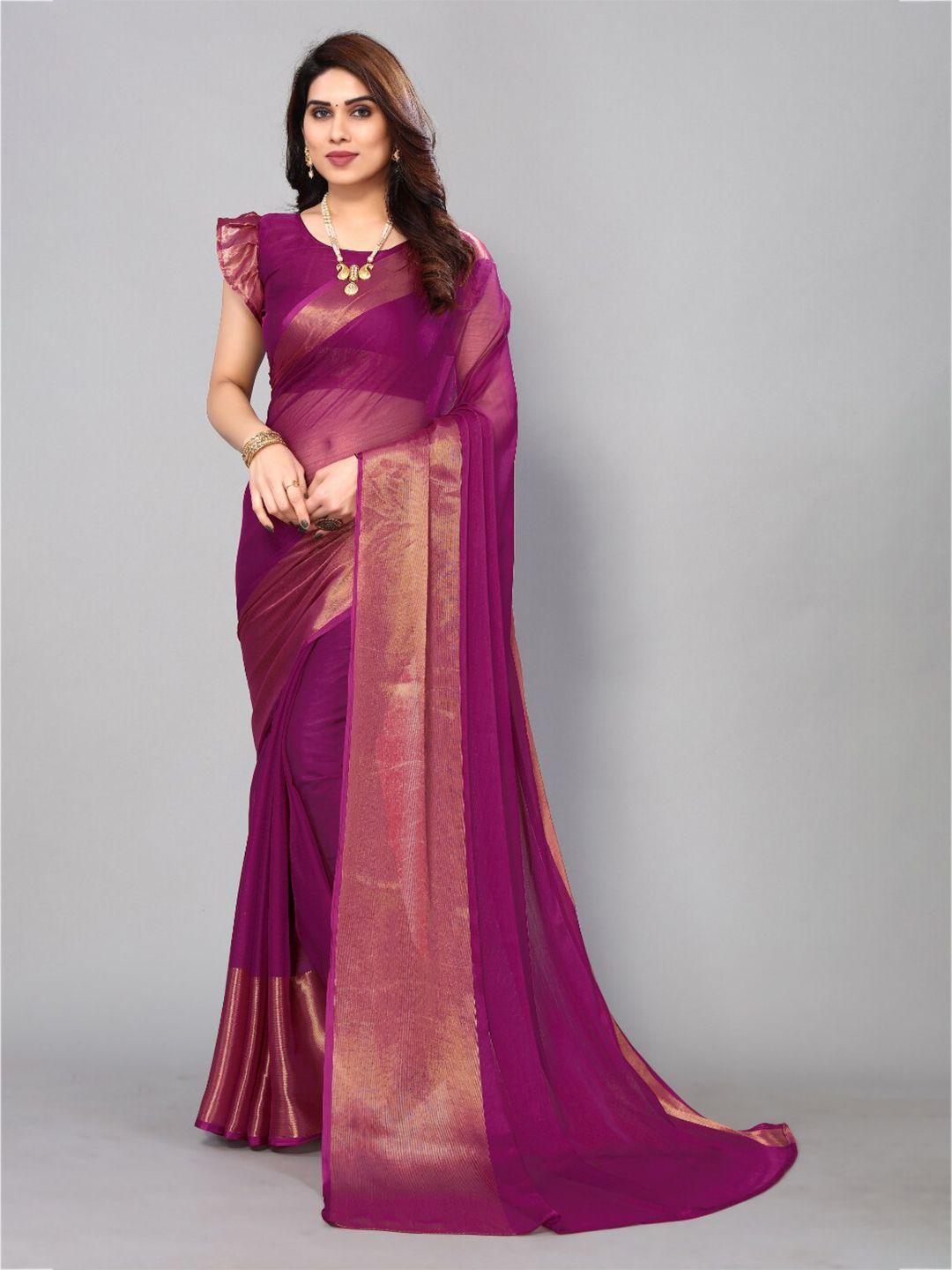 fabmora zari poly chiffon saree