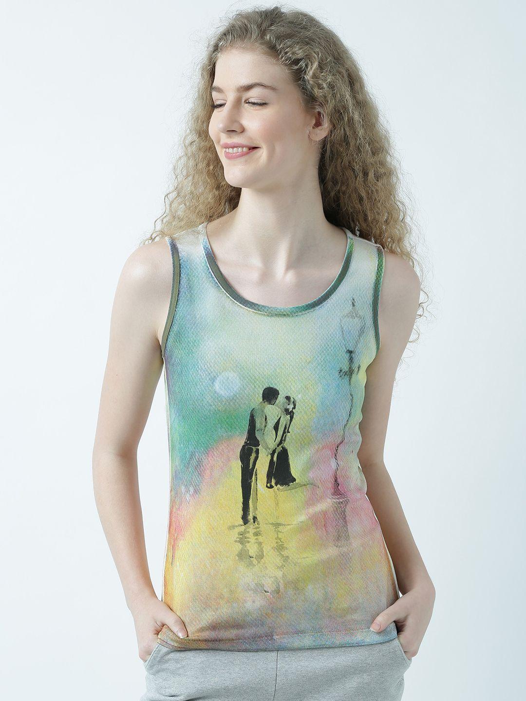 huetrap women multicoloured printed tank top