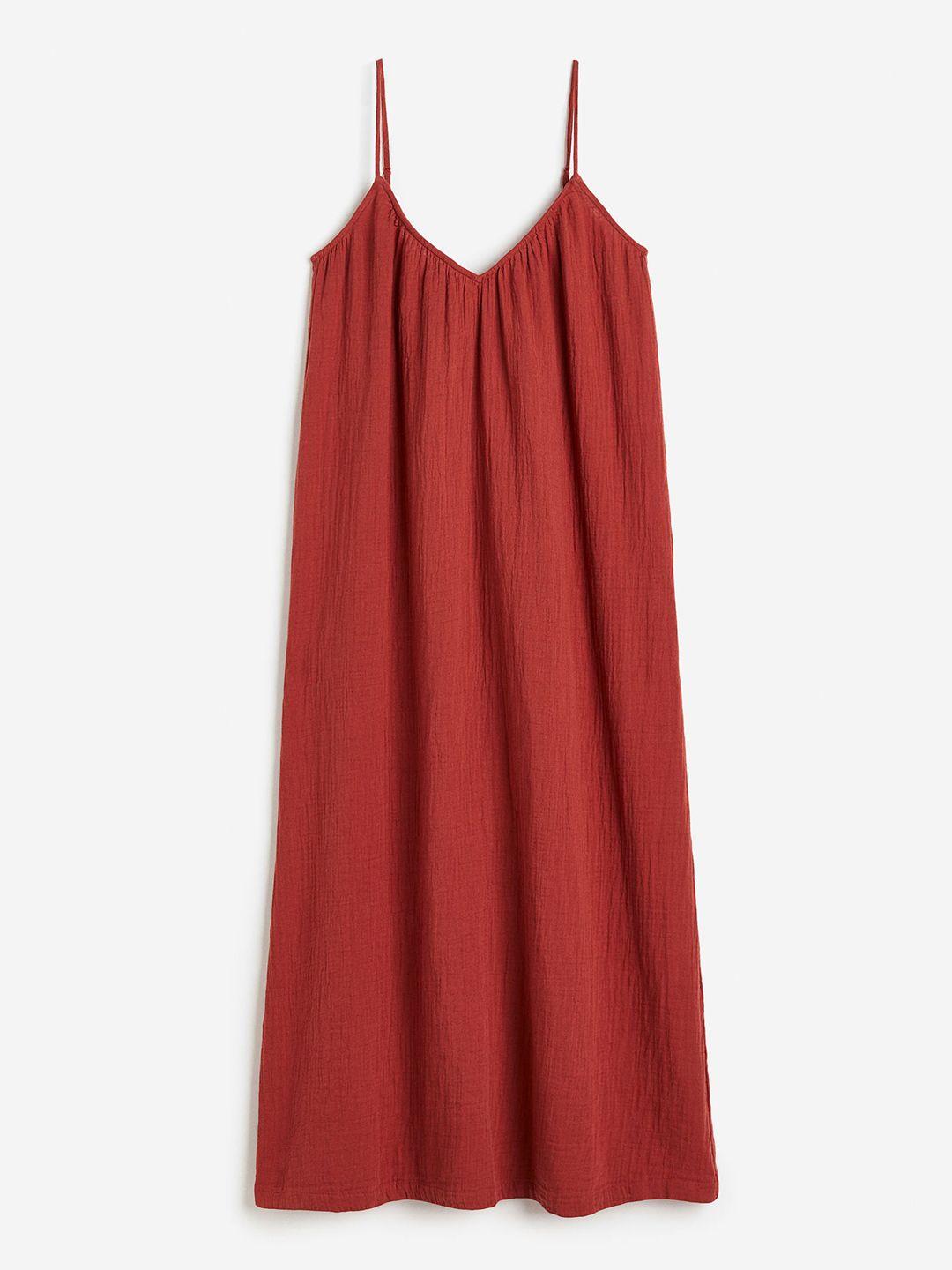 h&m double weave cotton dress