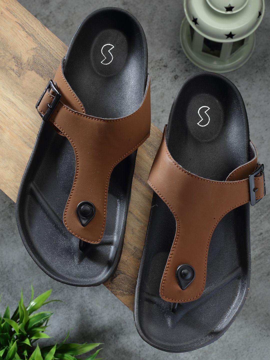 solethreads men buckled thong flip-flops