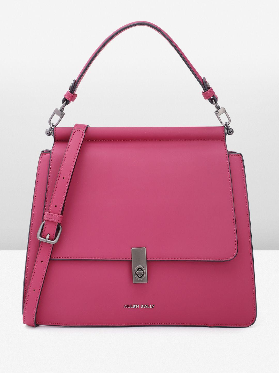 allen solly solid structured satchel