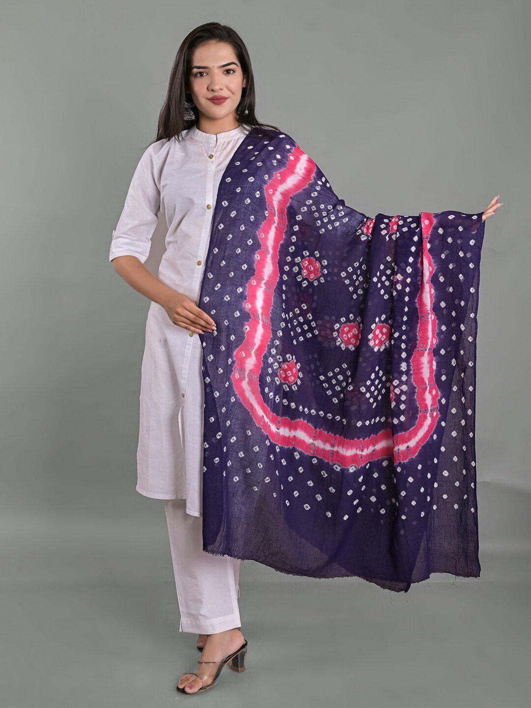 apratim printed bandhani cotton dupatta