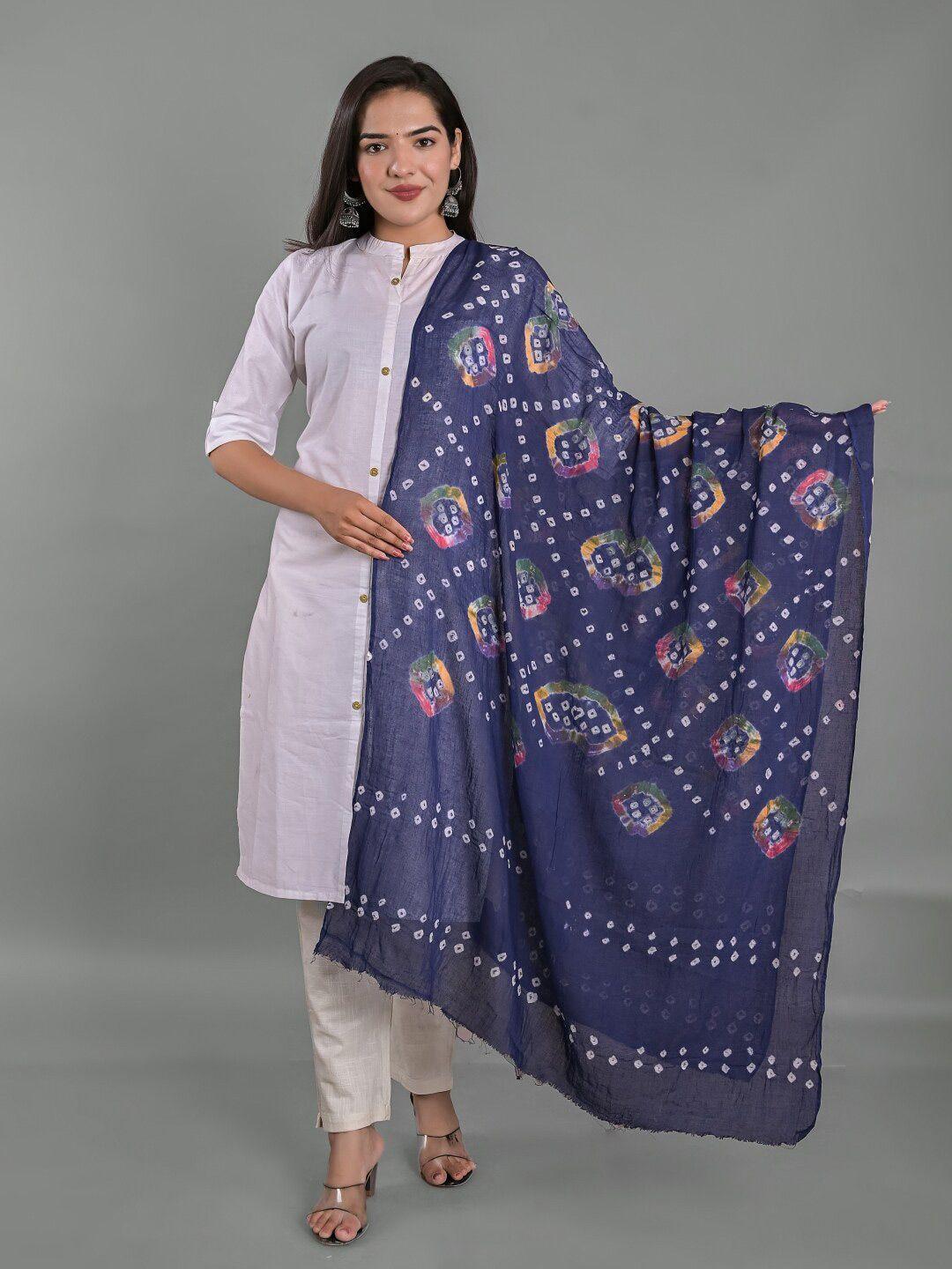 apratim printed bandhani cotton dupatta