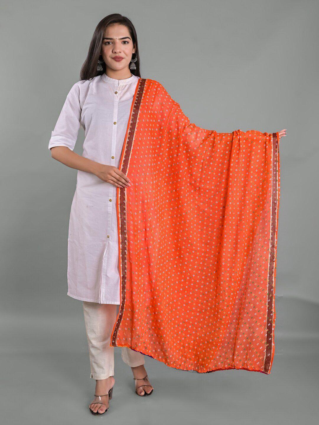 apratim bandhani printed cotton dupatta