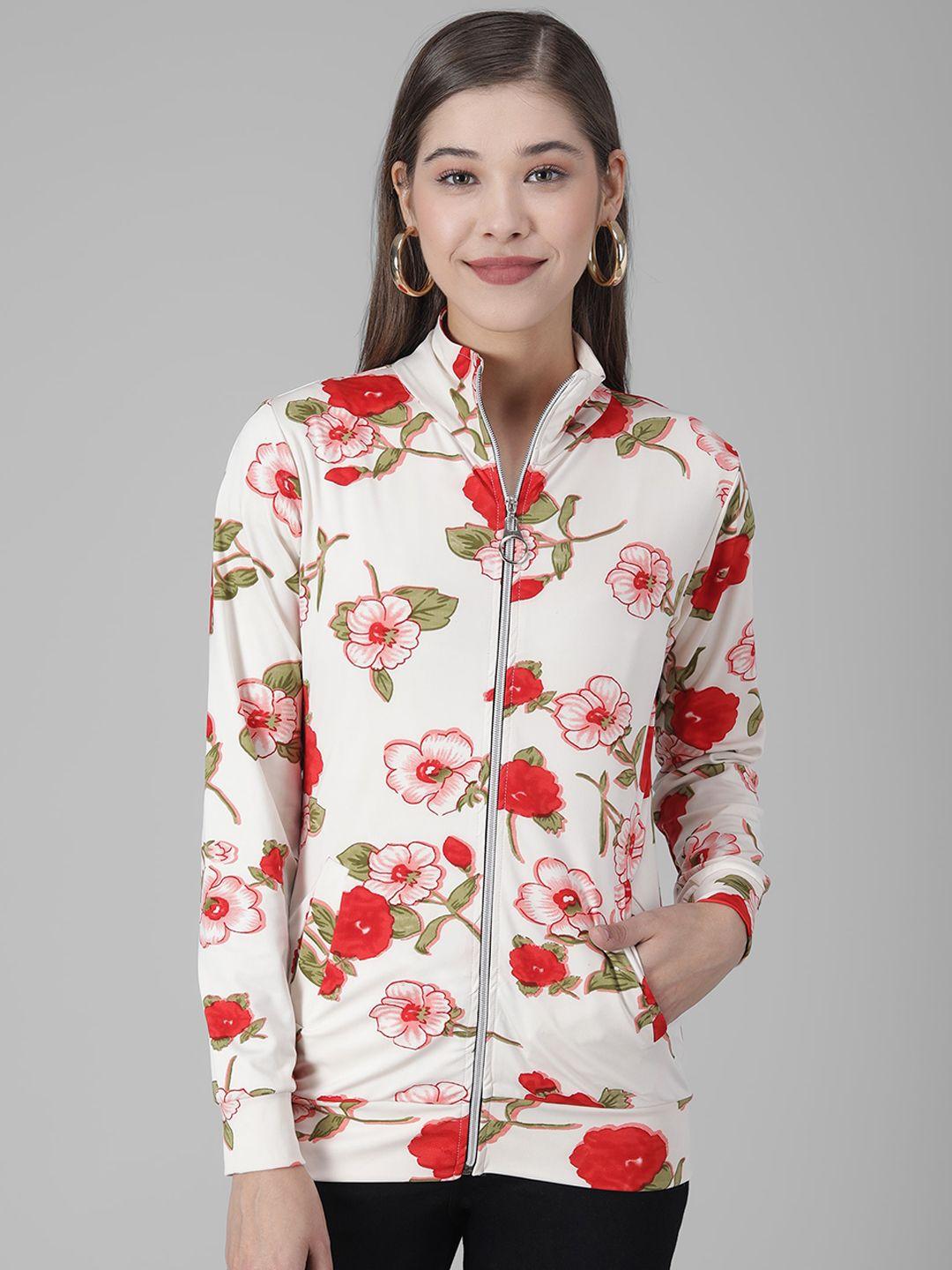 baesd floral printed stand collar tailored jacket