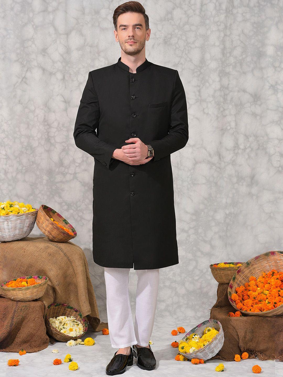 hangup mandarin collar sherwani with pajama