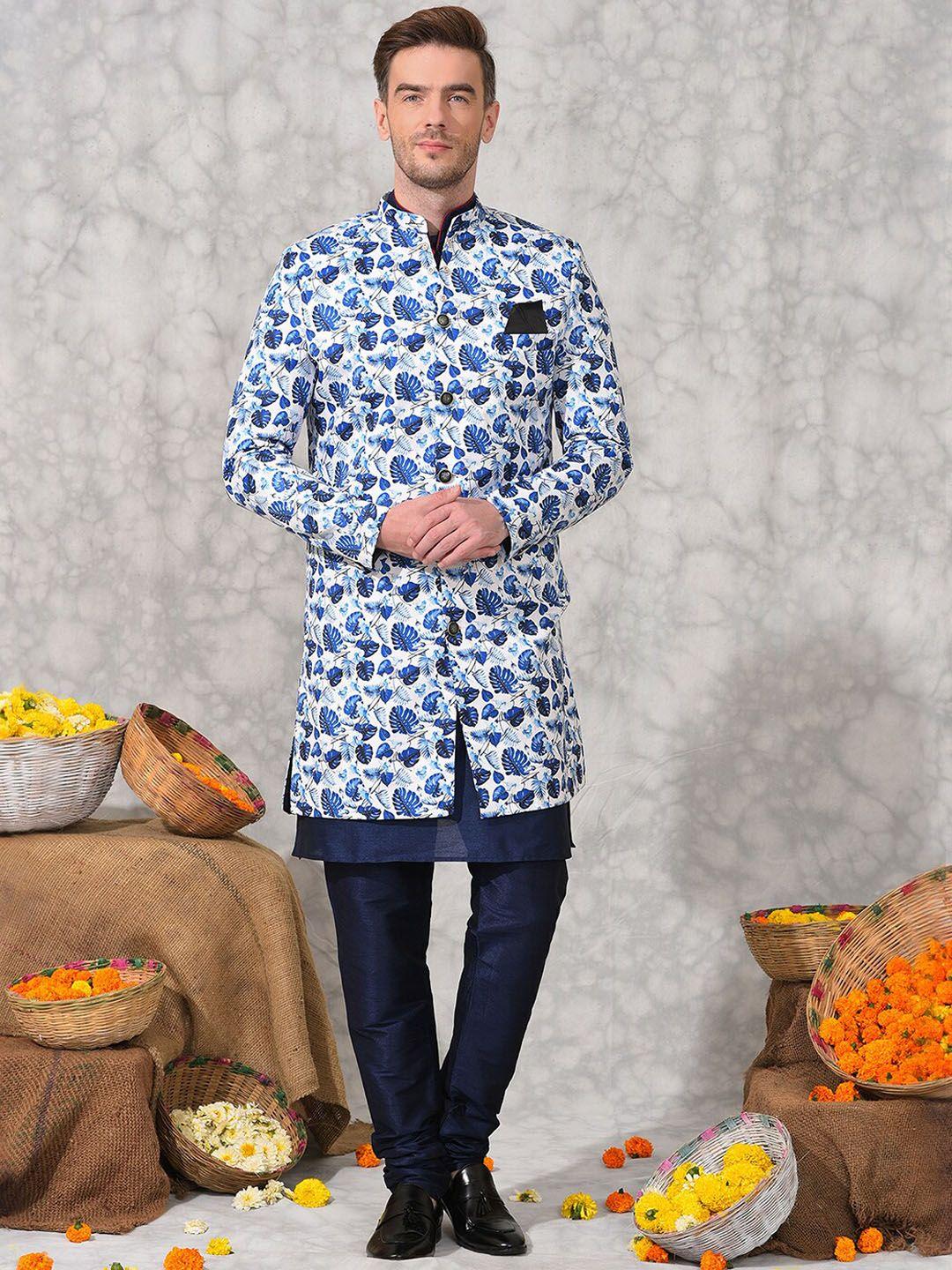 hangup men printed sherwani set