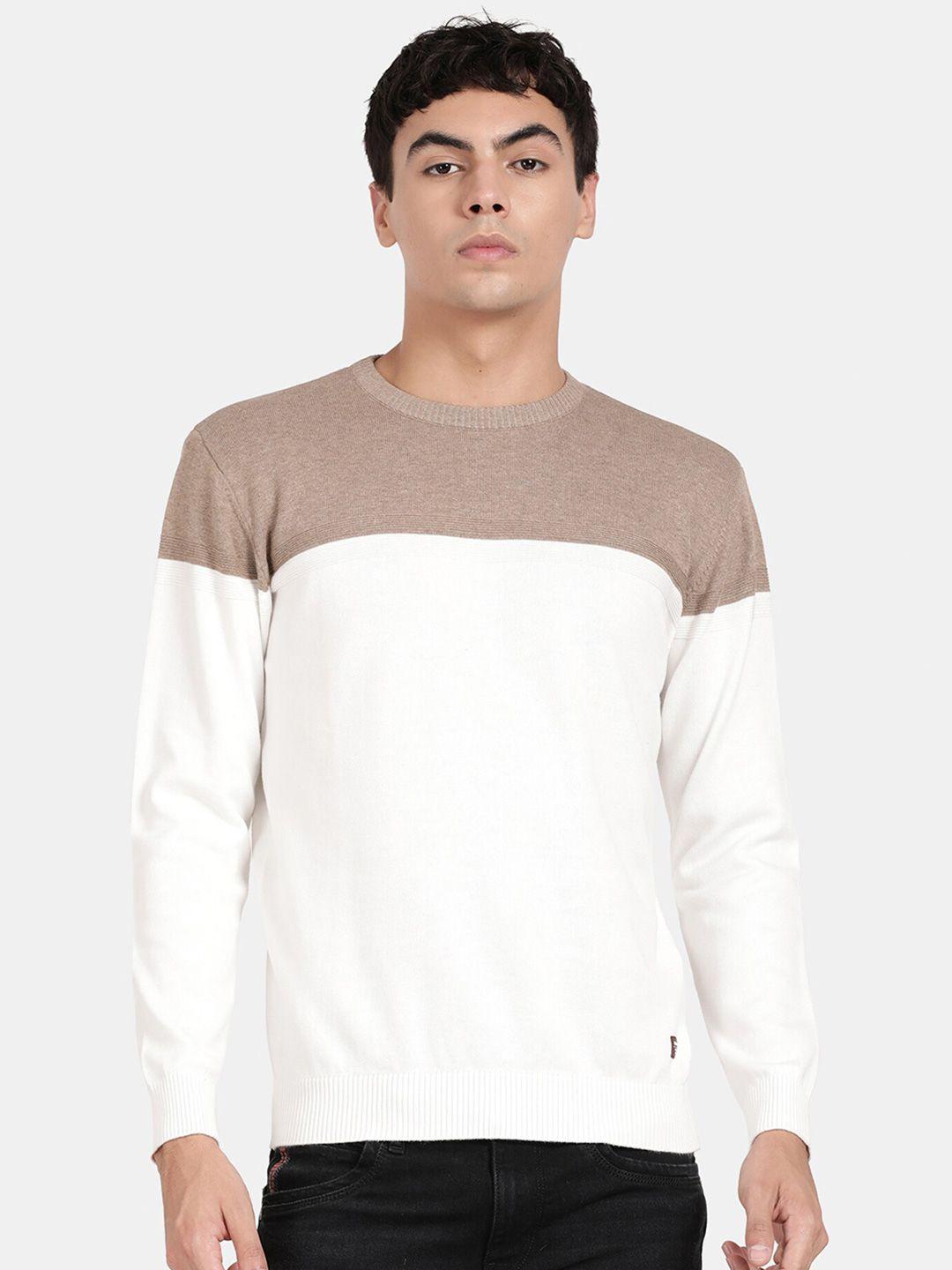 t-base colourblocked cotton pullover sweatshirt