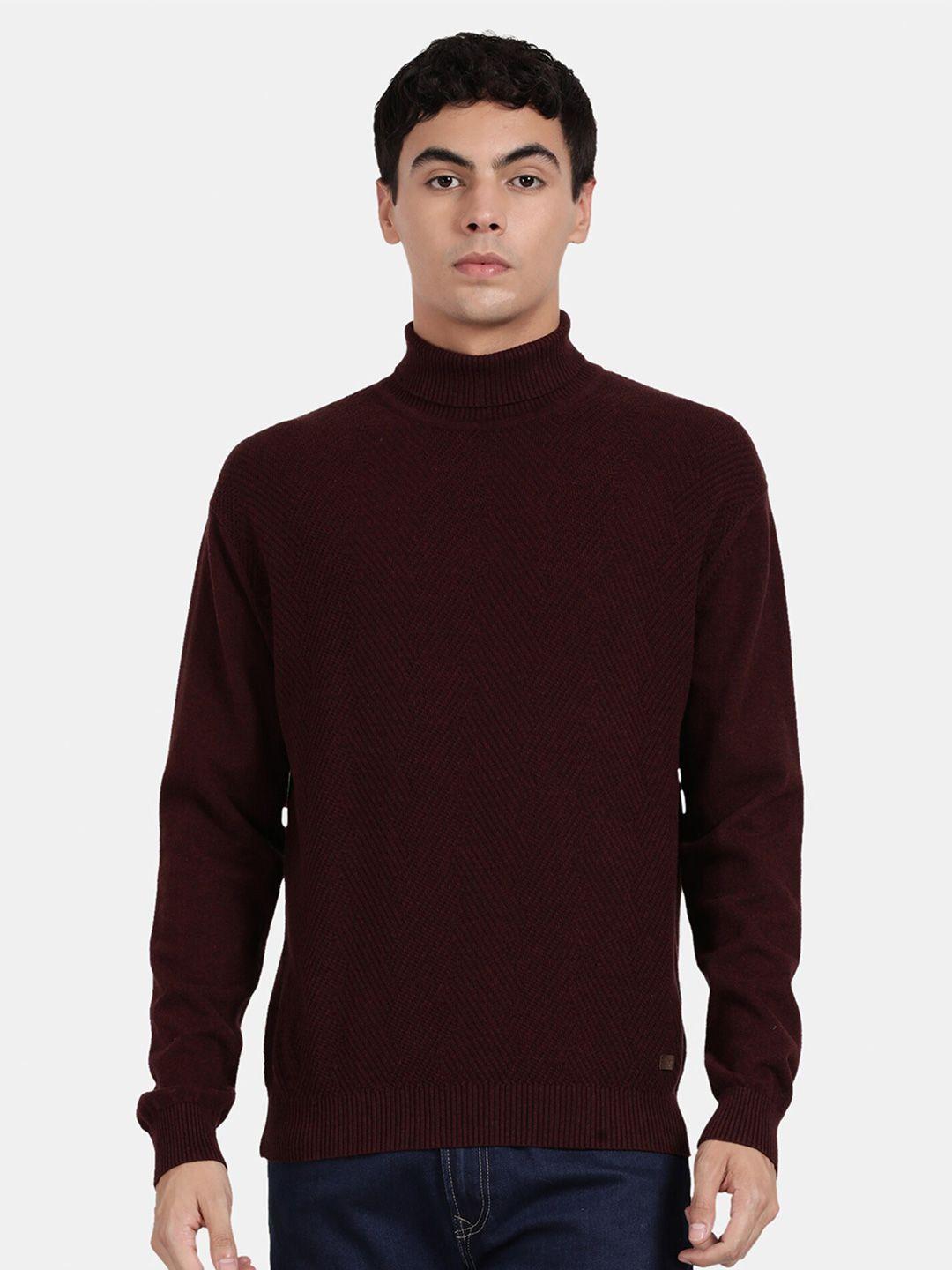 t-base turtle neck cotton pullover sweatshirt