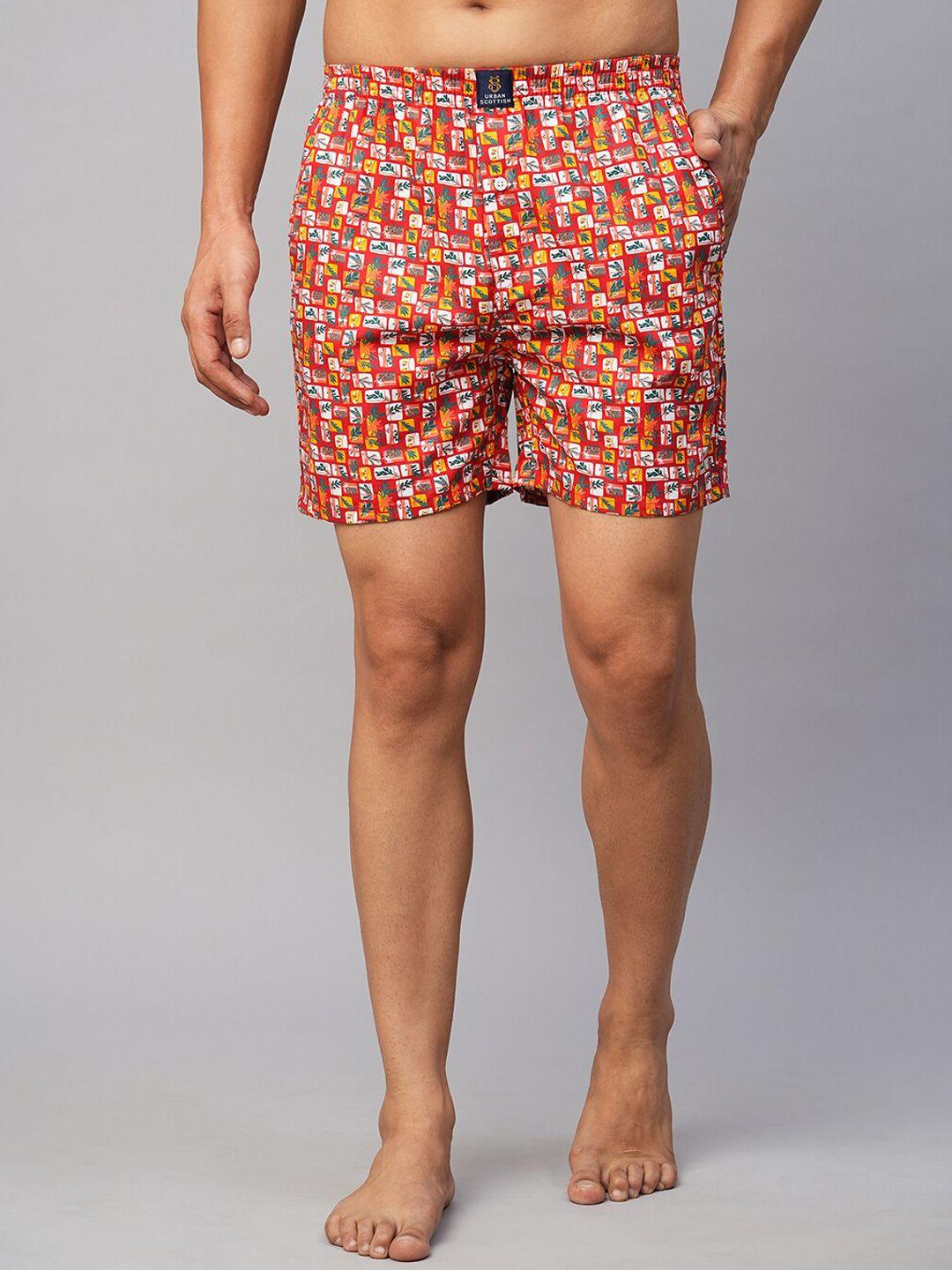 urban scottish printed pure cotton boxers usbx038