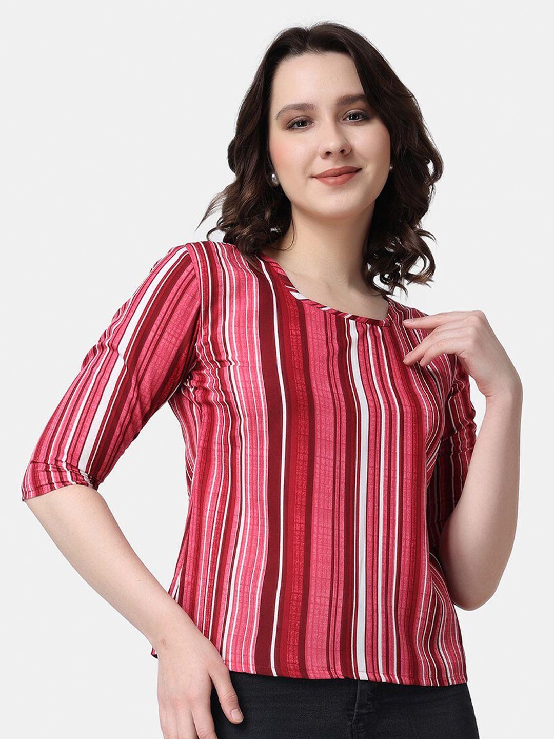 popwings striped square neck top