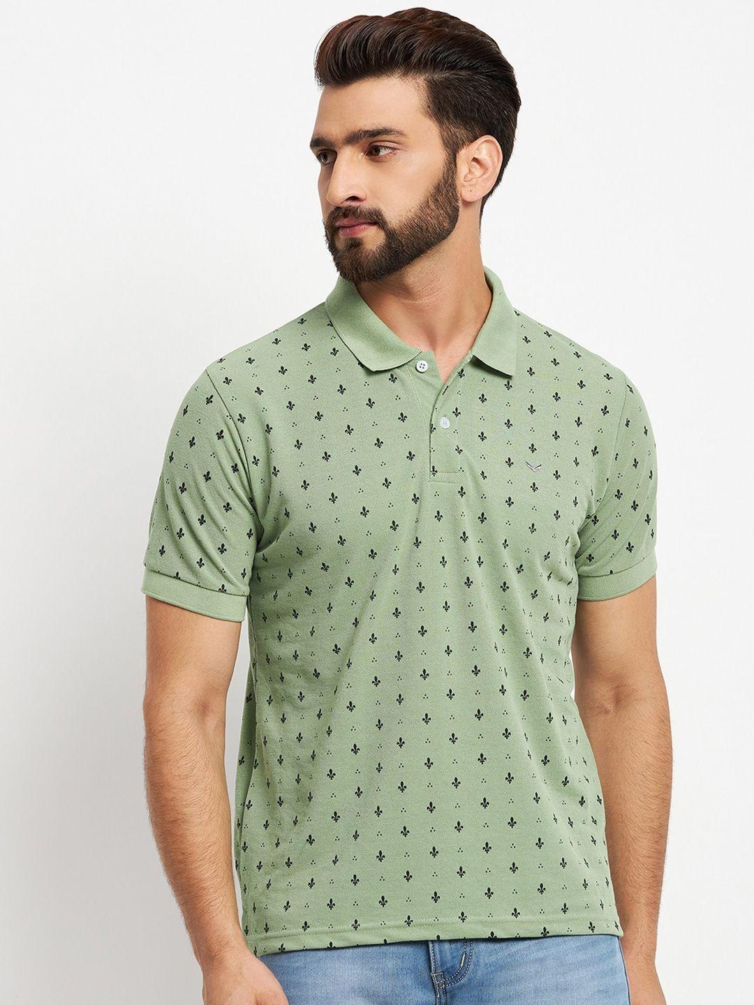 vero amore ethnic motifs printed polo collar cotton t-shirt