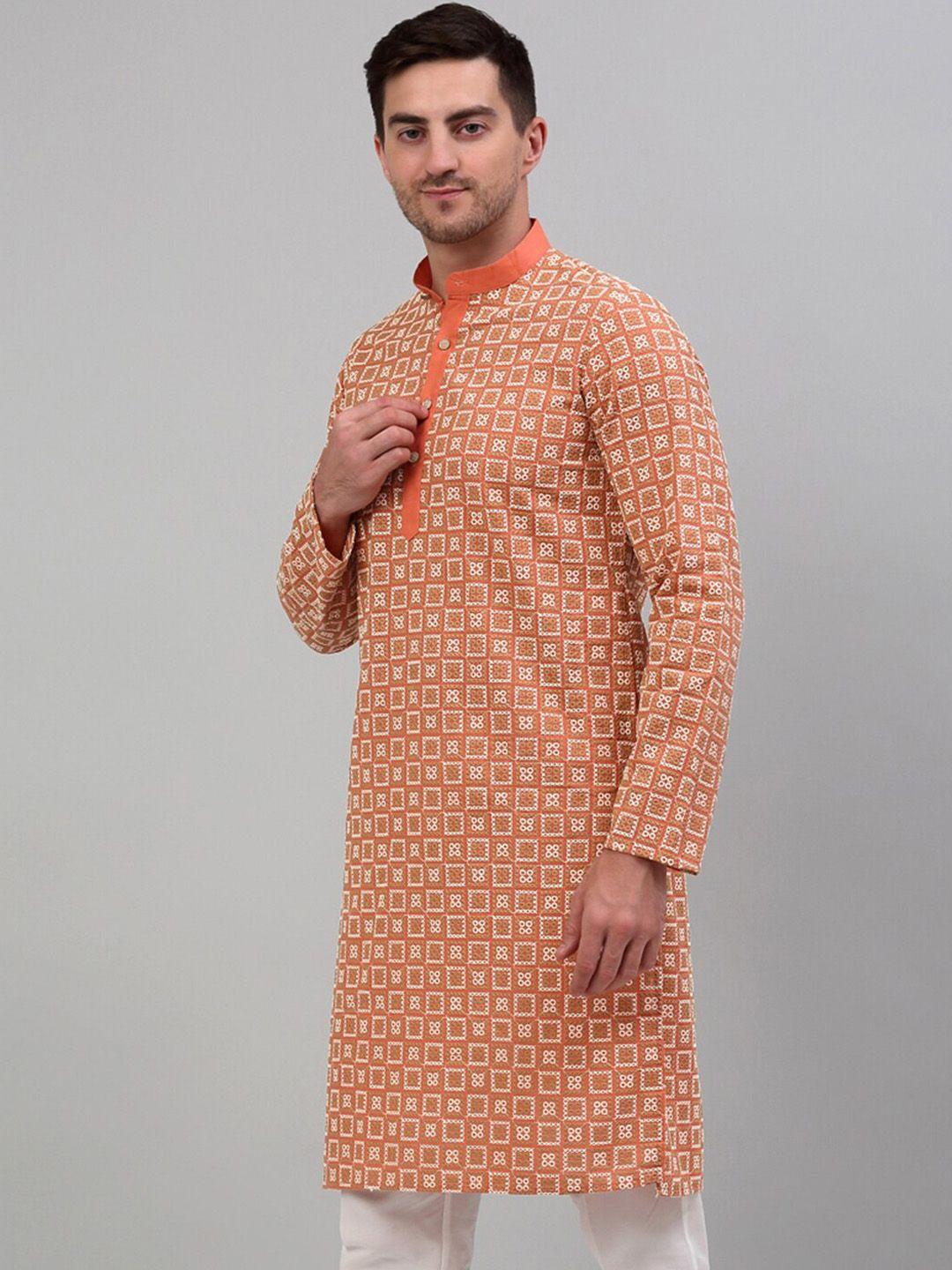 jompers mandarin collar embroidered pure cotton kurta