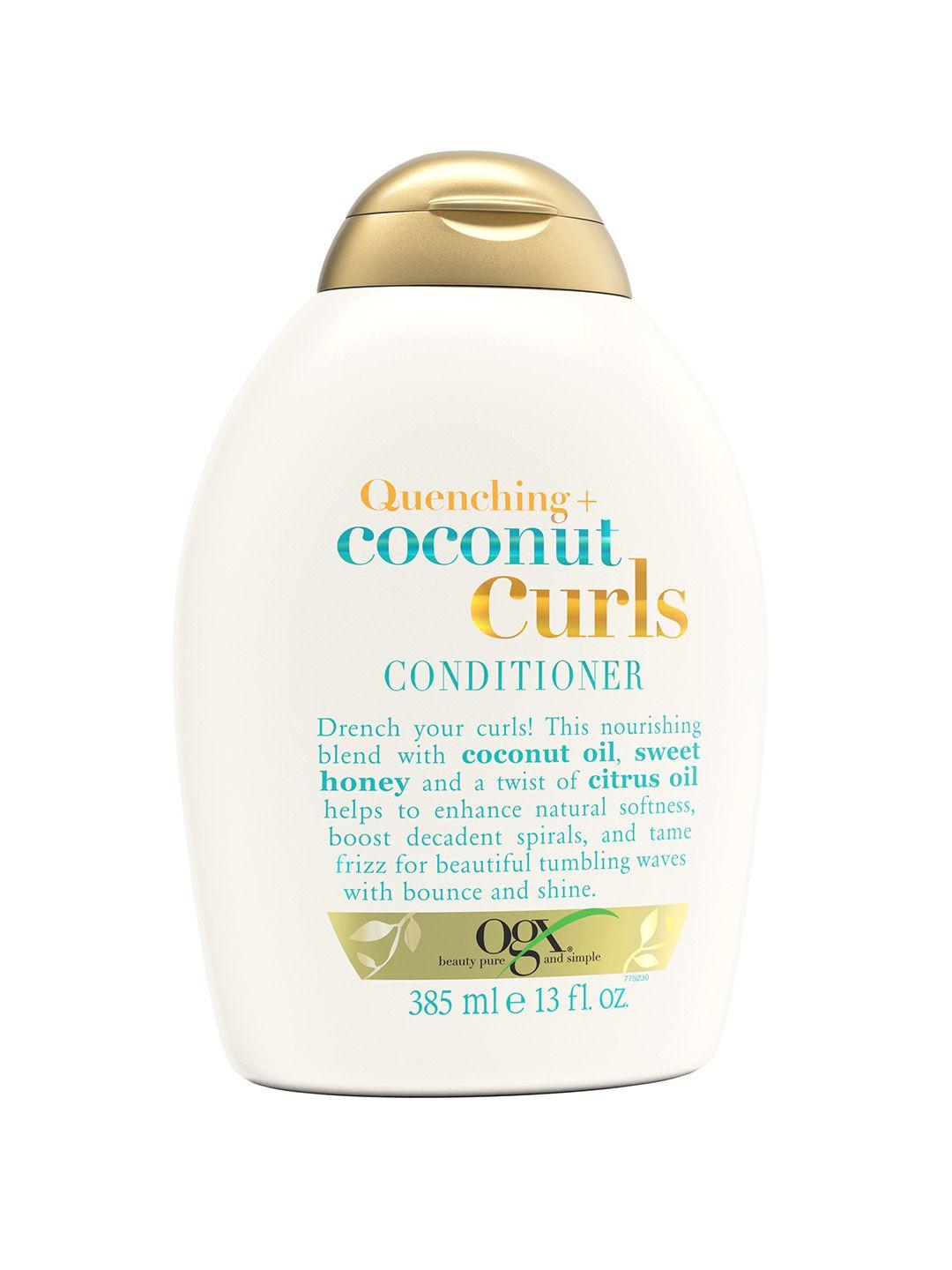 ogx quenching coconut curls conditioner to tame frizzy hair - 385 ml