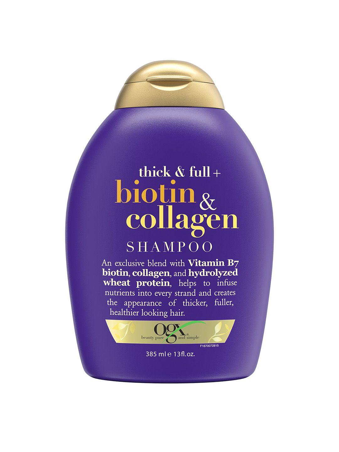 ogx thick & full biotin collagen shampoo for healthier hair - 385 ml