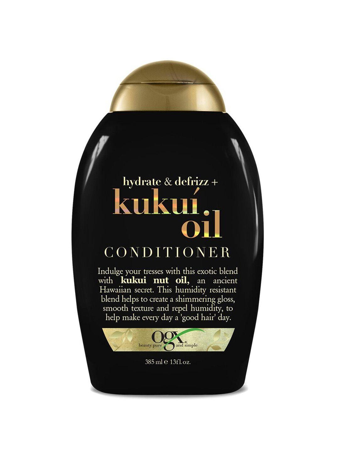 ogx hydrate & defrizz kukui oil conditioner for smooth hair texture - 385 ml