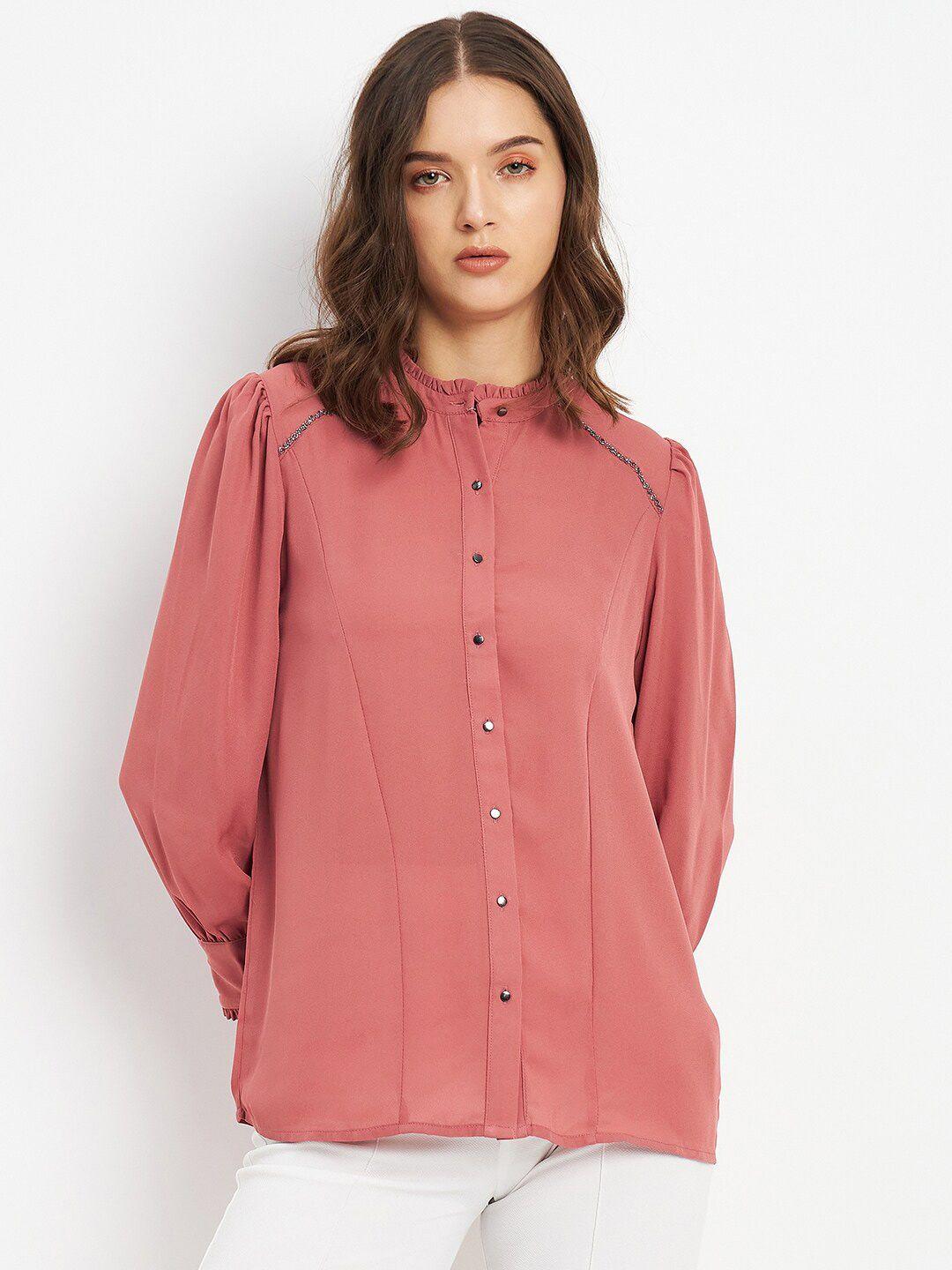 madame mandarin collar shirt style top