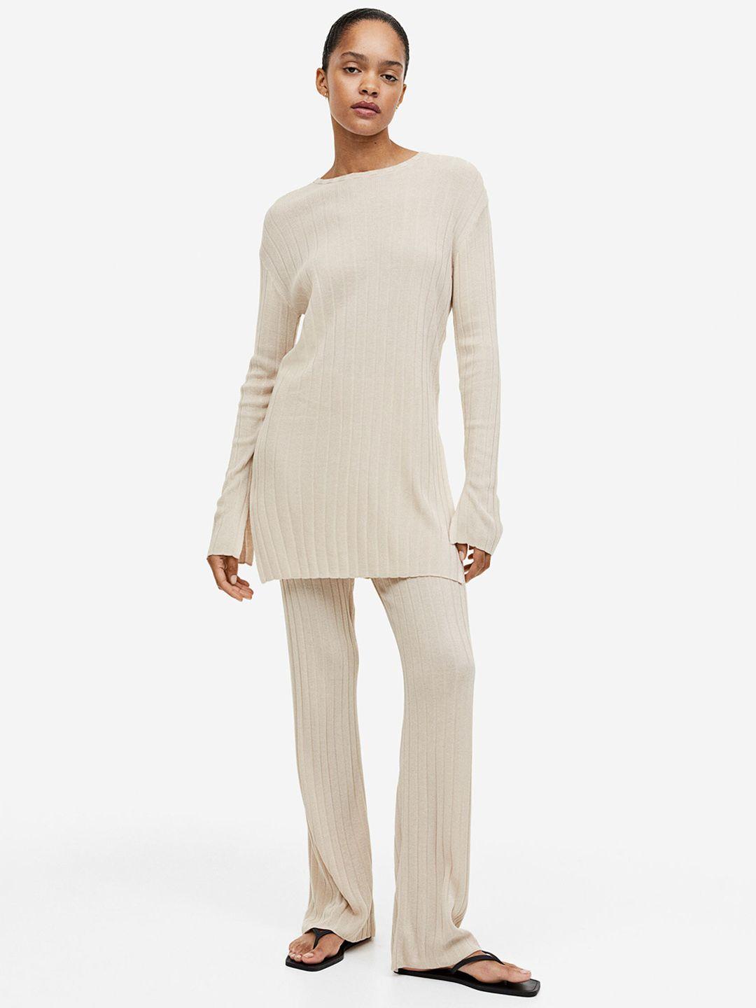 h&m rib-knit trousers