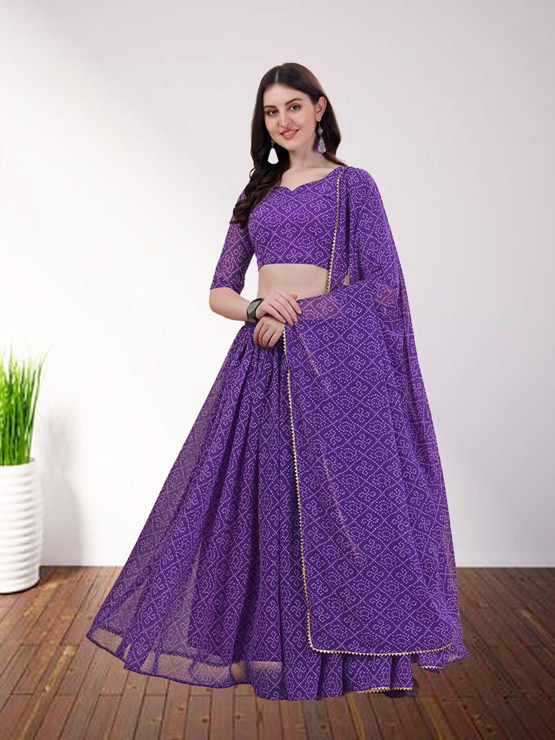 n n enterprise printed gotta patti semi-stitched lehenga & unstitched blouse with dupatta